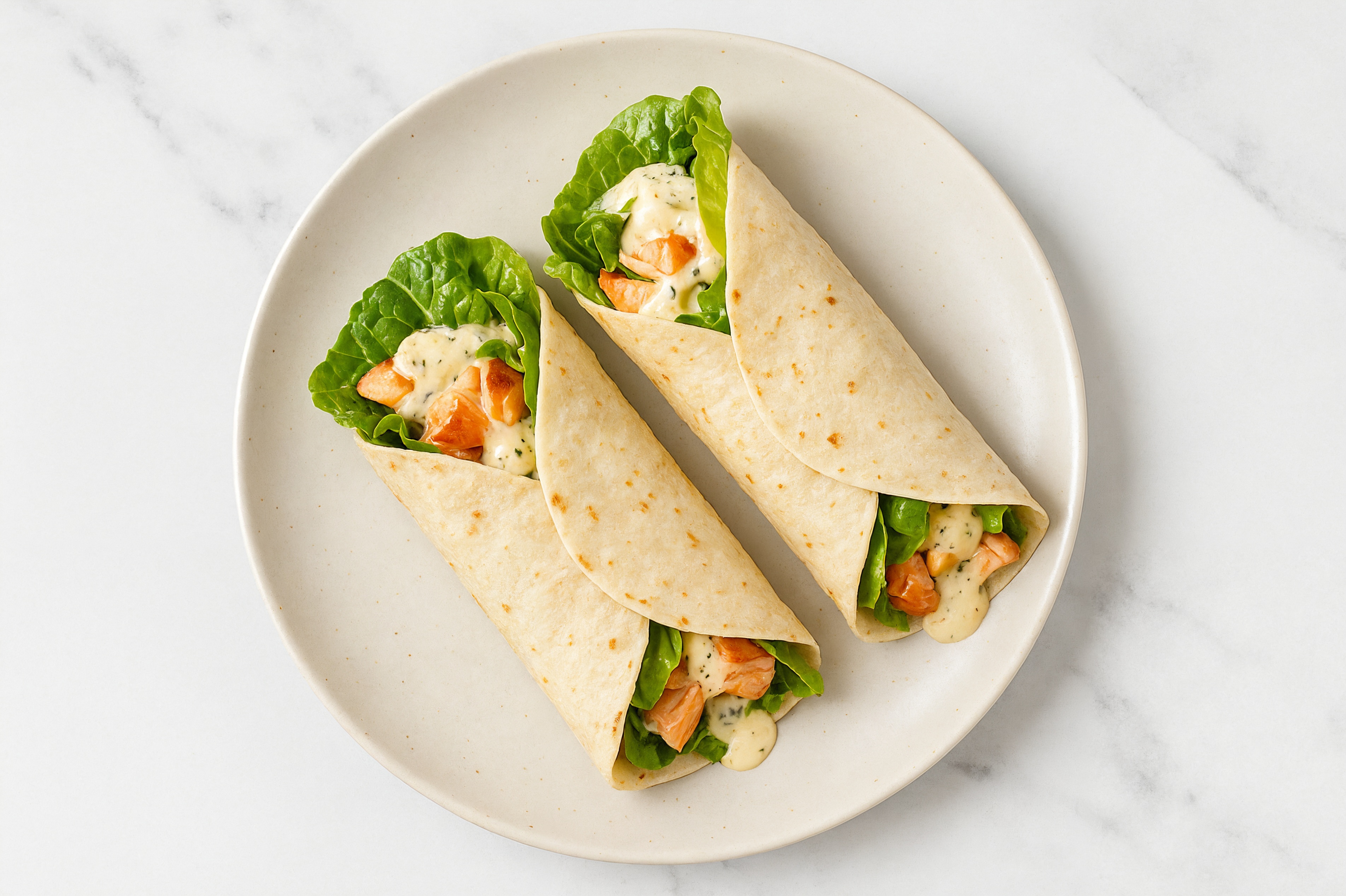 Creamy Asiago Salmon Wrap