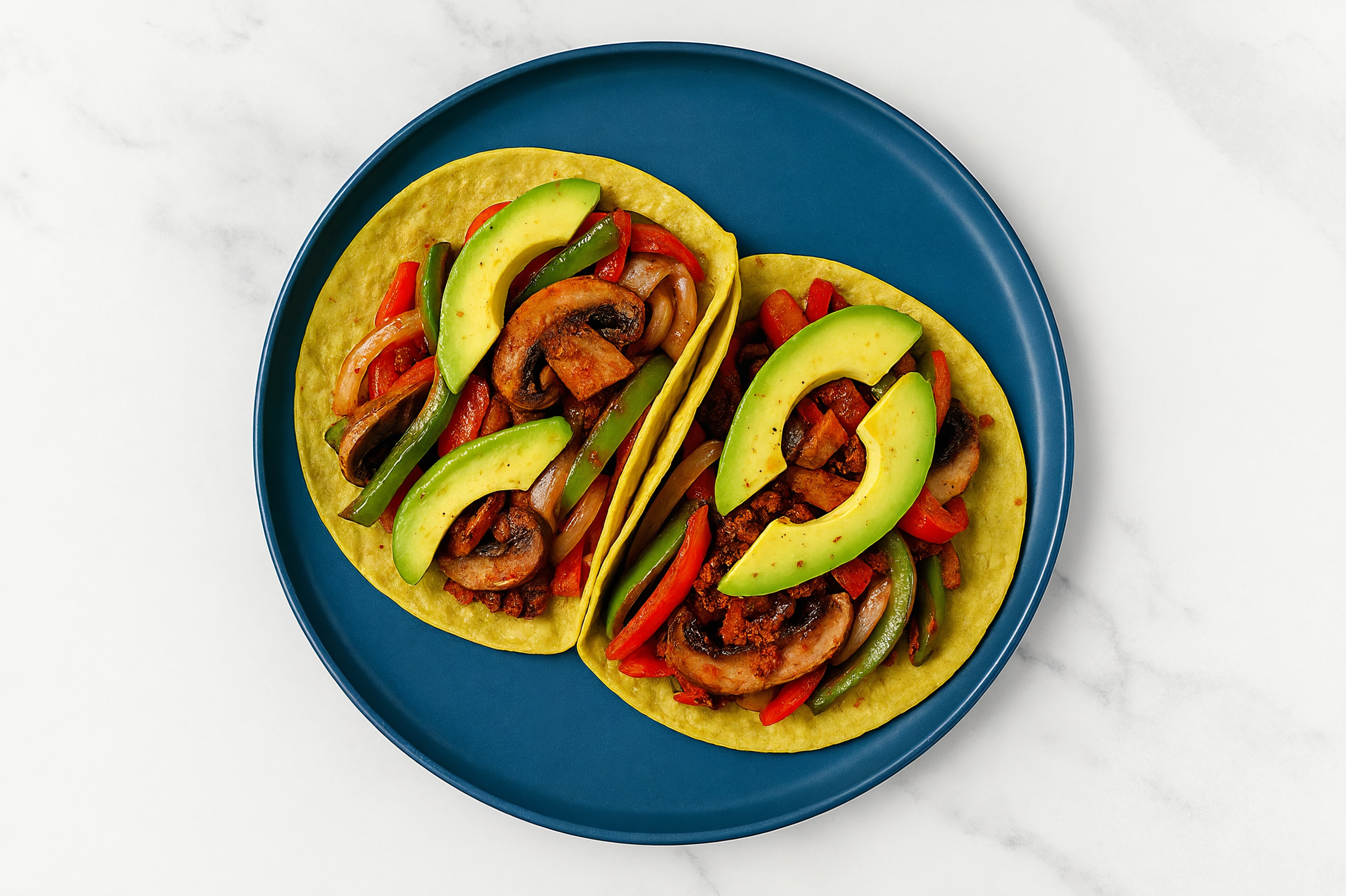 Portabella Fajitas with Avocado with Spinach Tortilla