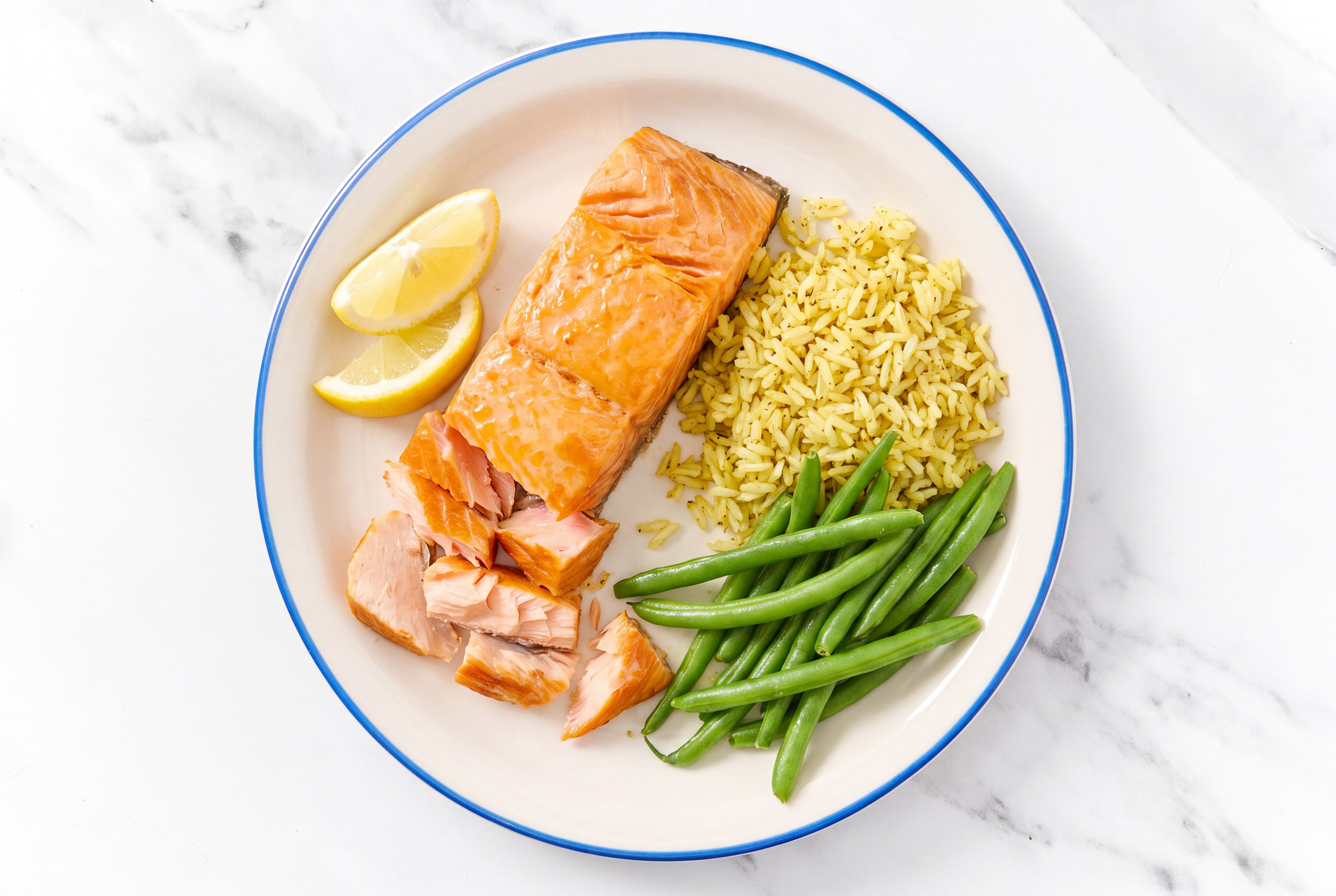 Herby Smoky Roasted Salmon with Jasmine Rice