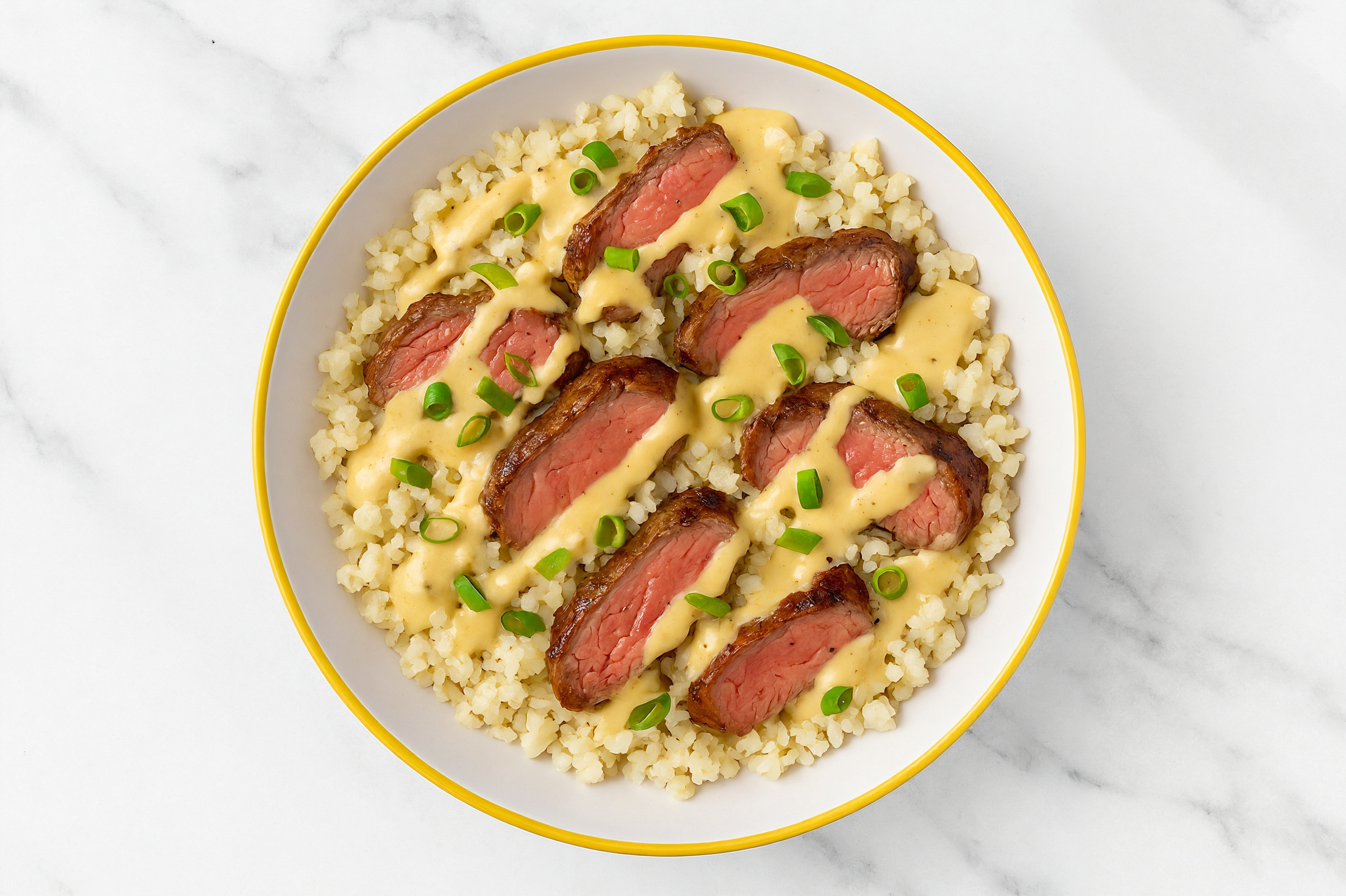 Miso Steak n' Cauliflower Rice Bowl