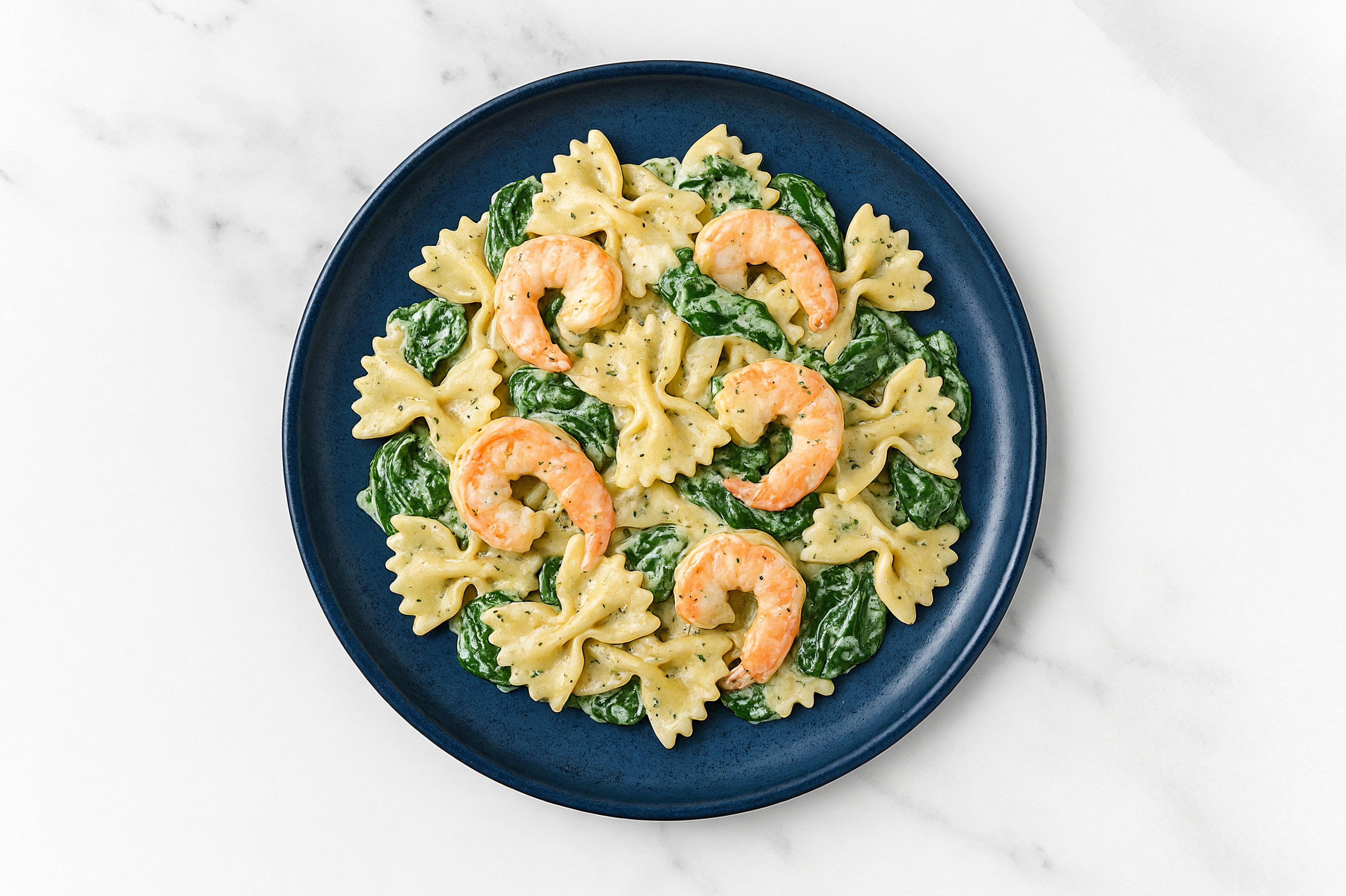Gulf Shrimp Herb Cream with Baby Spinach