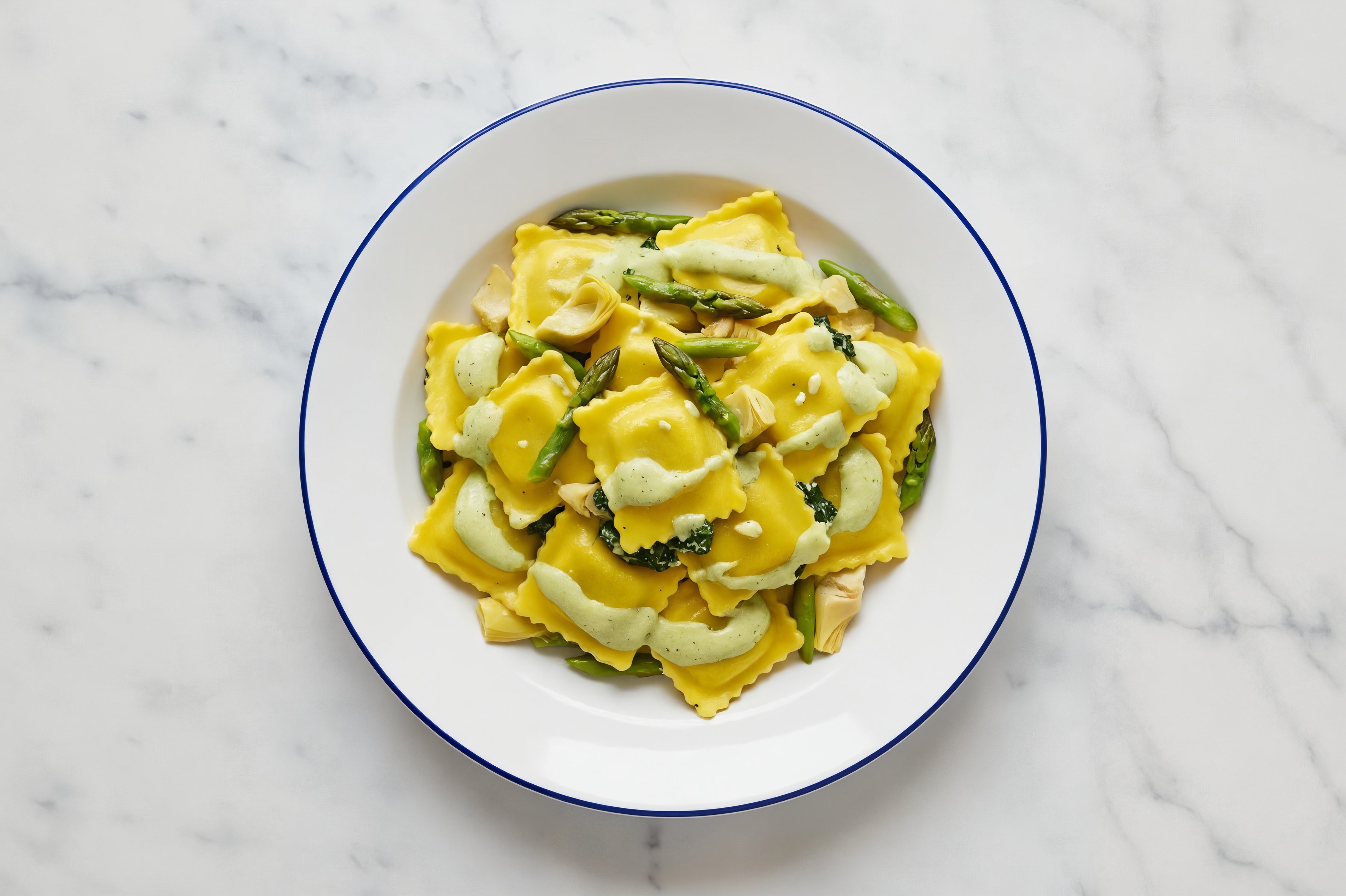 Green Goddess Artichoke + Asparagus Ravioli