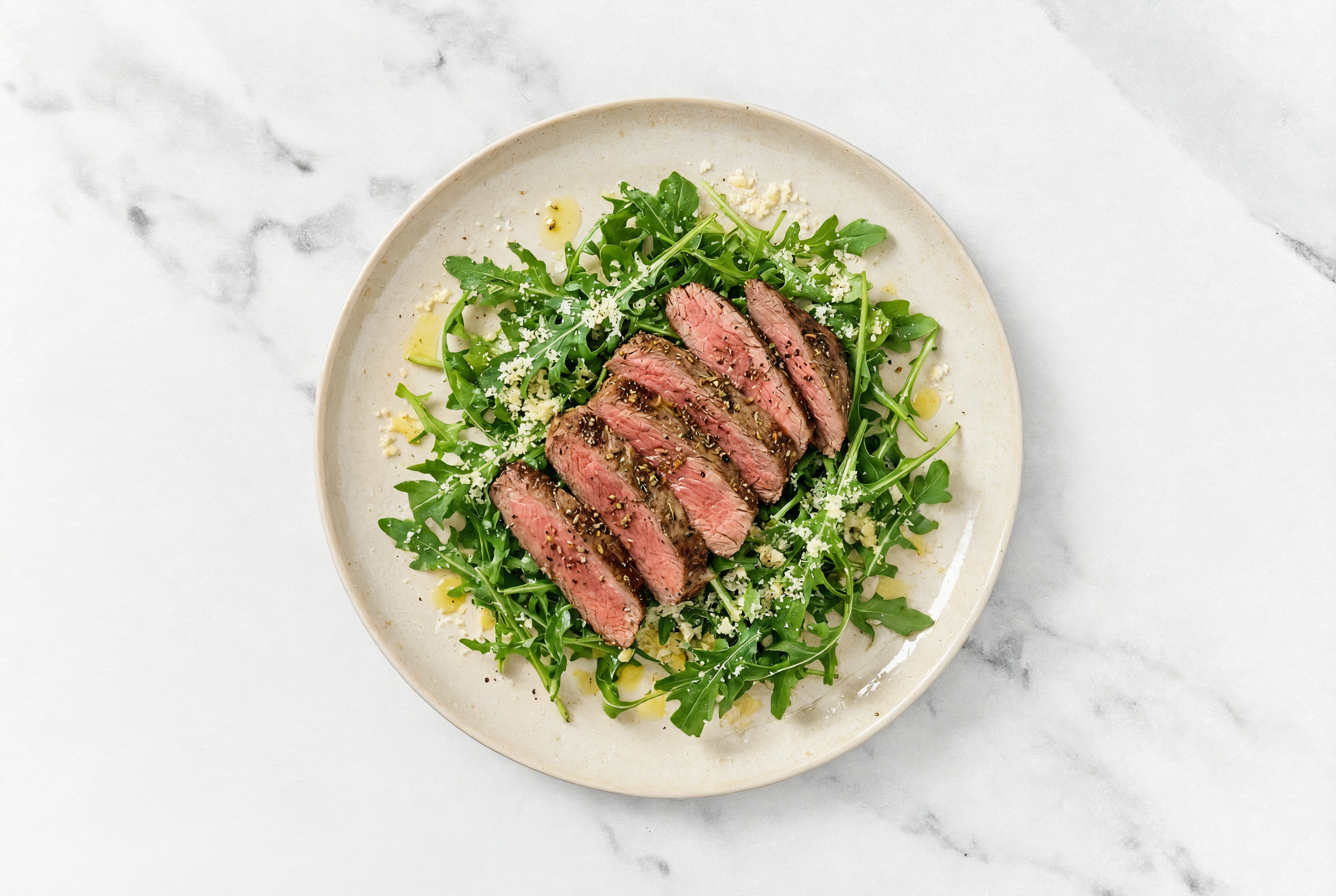 Rosemary Garlic Beef Flank Steak + Arugula Italiano