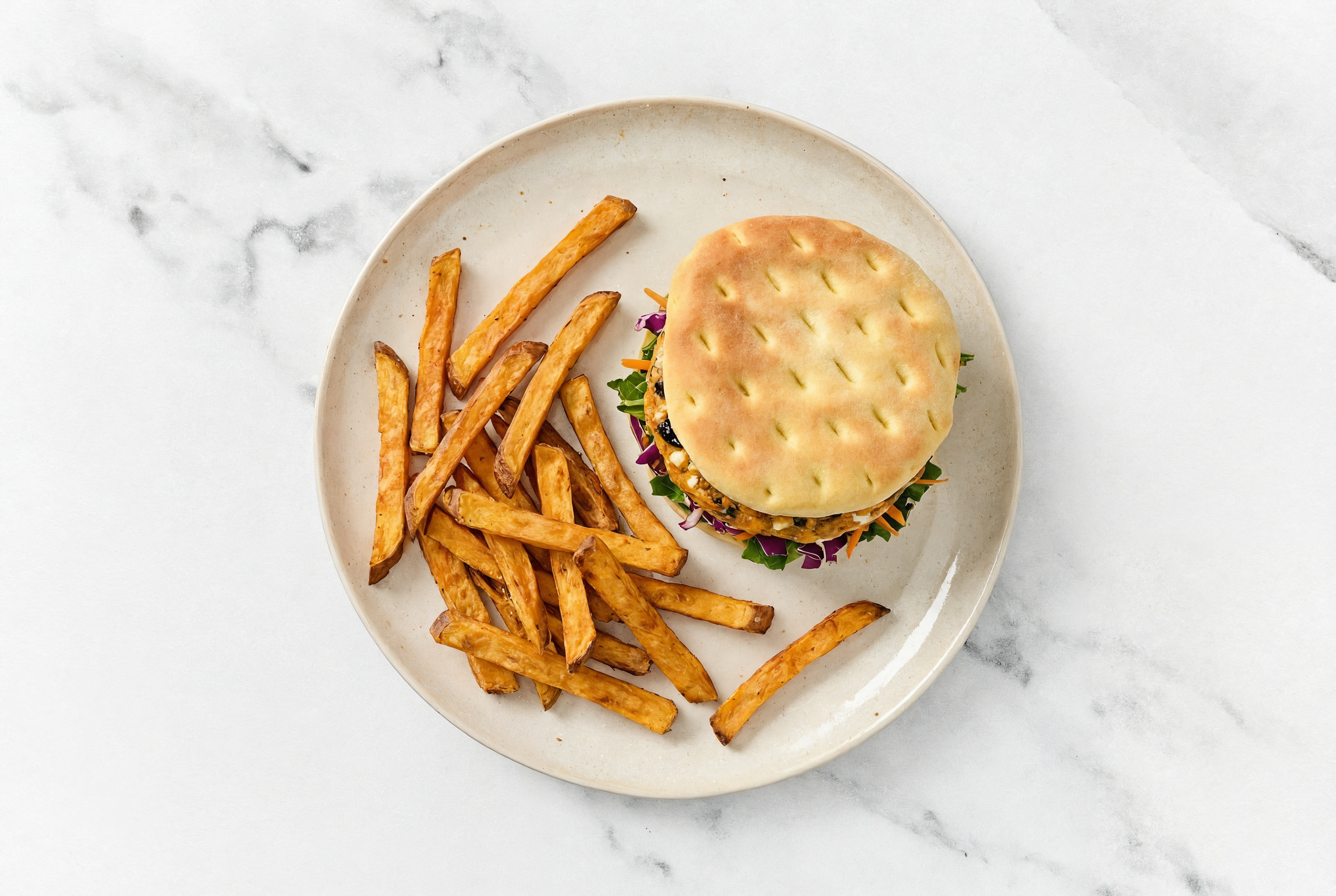 Tex-Mex Chicken Burger + Sweet Potato Fries