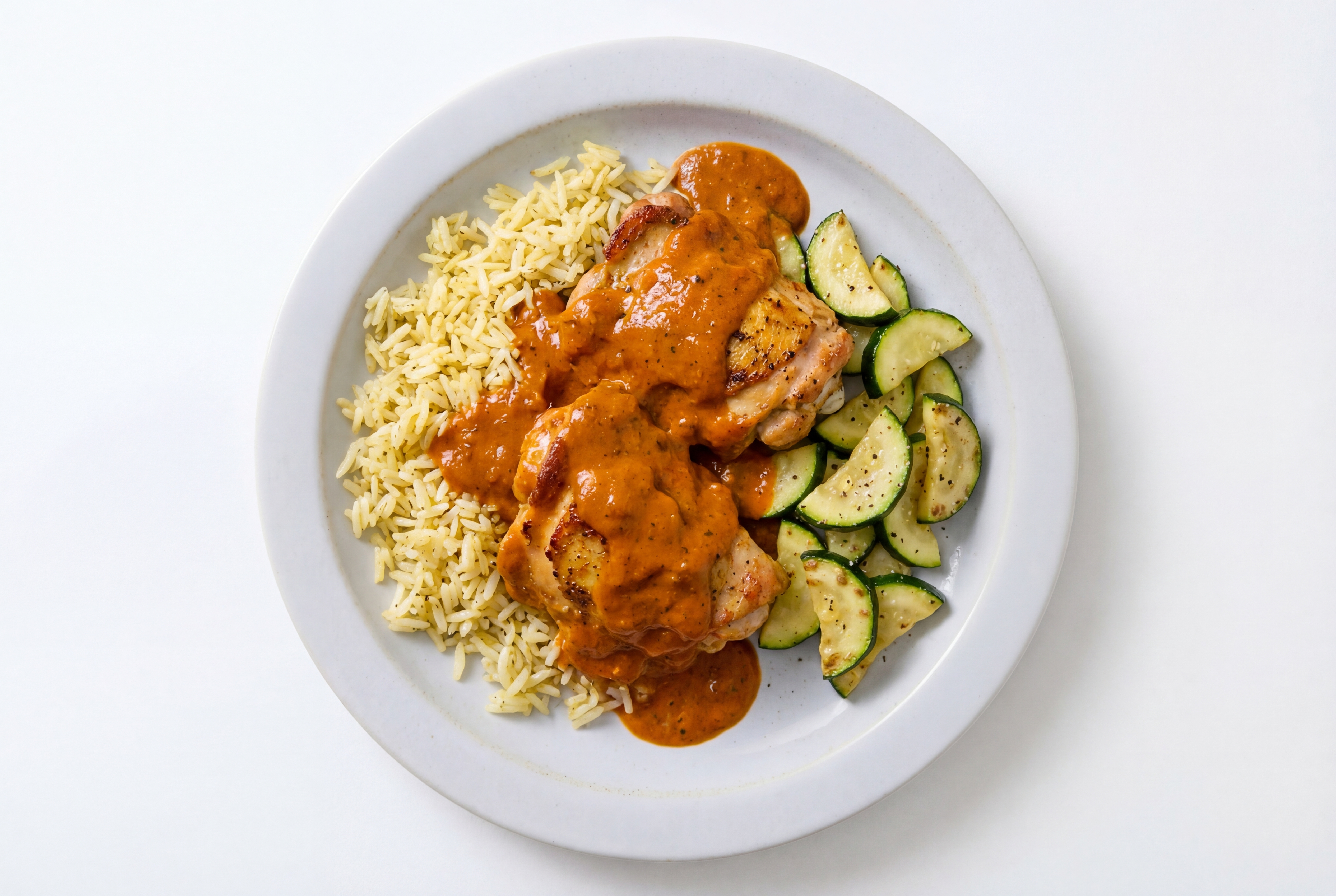 Chicken Tikka Masala with Jasmine Rice + Zucchini