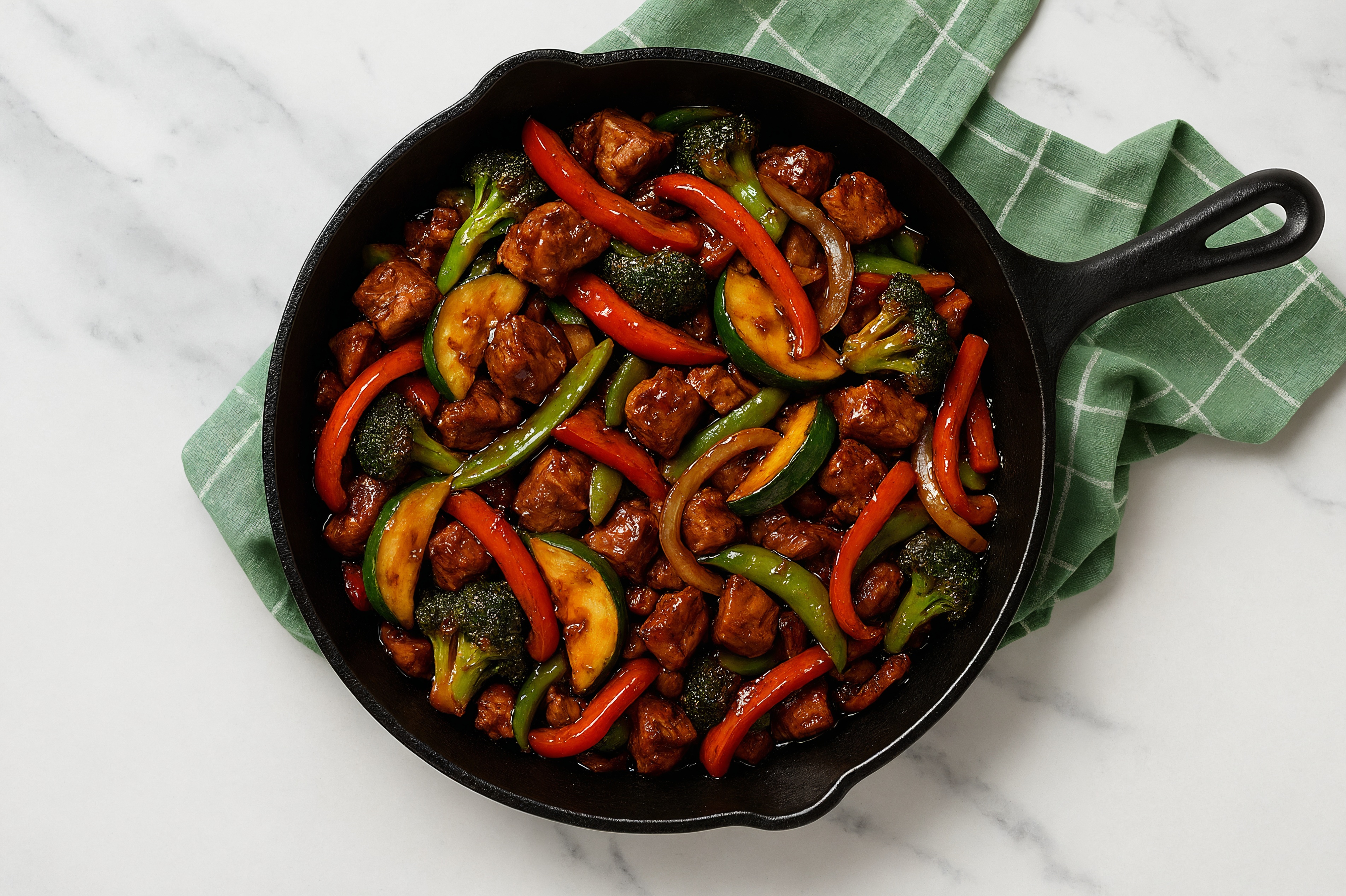 Japanese BBQ Pork Tenderloin Stir-Fry with Mixed Veggies