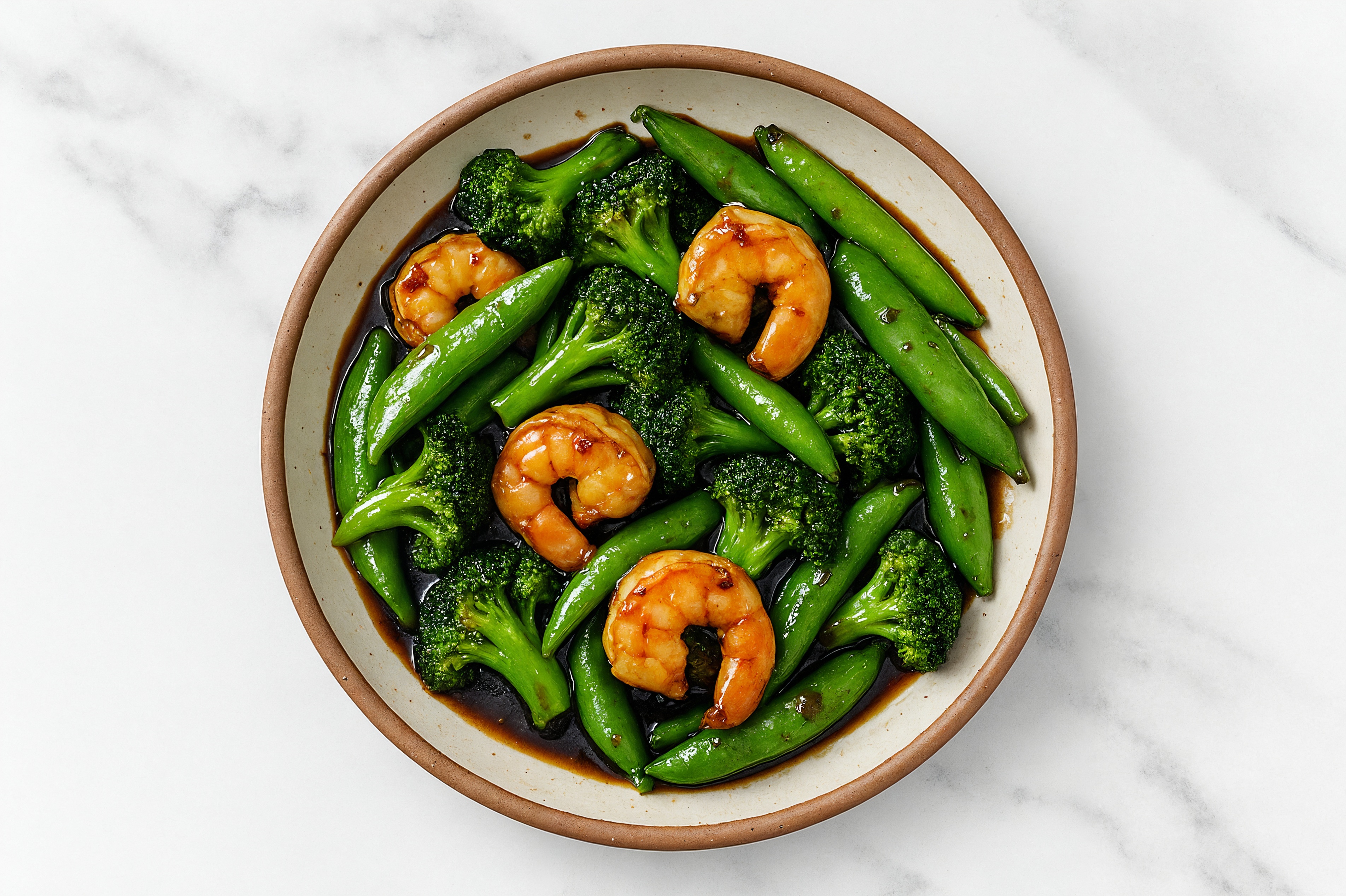 Teriyaki Shrimp + Green Veggie Bowl with Broccoli Florets