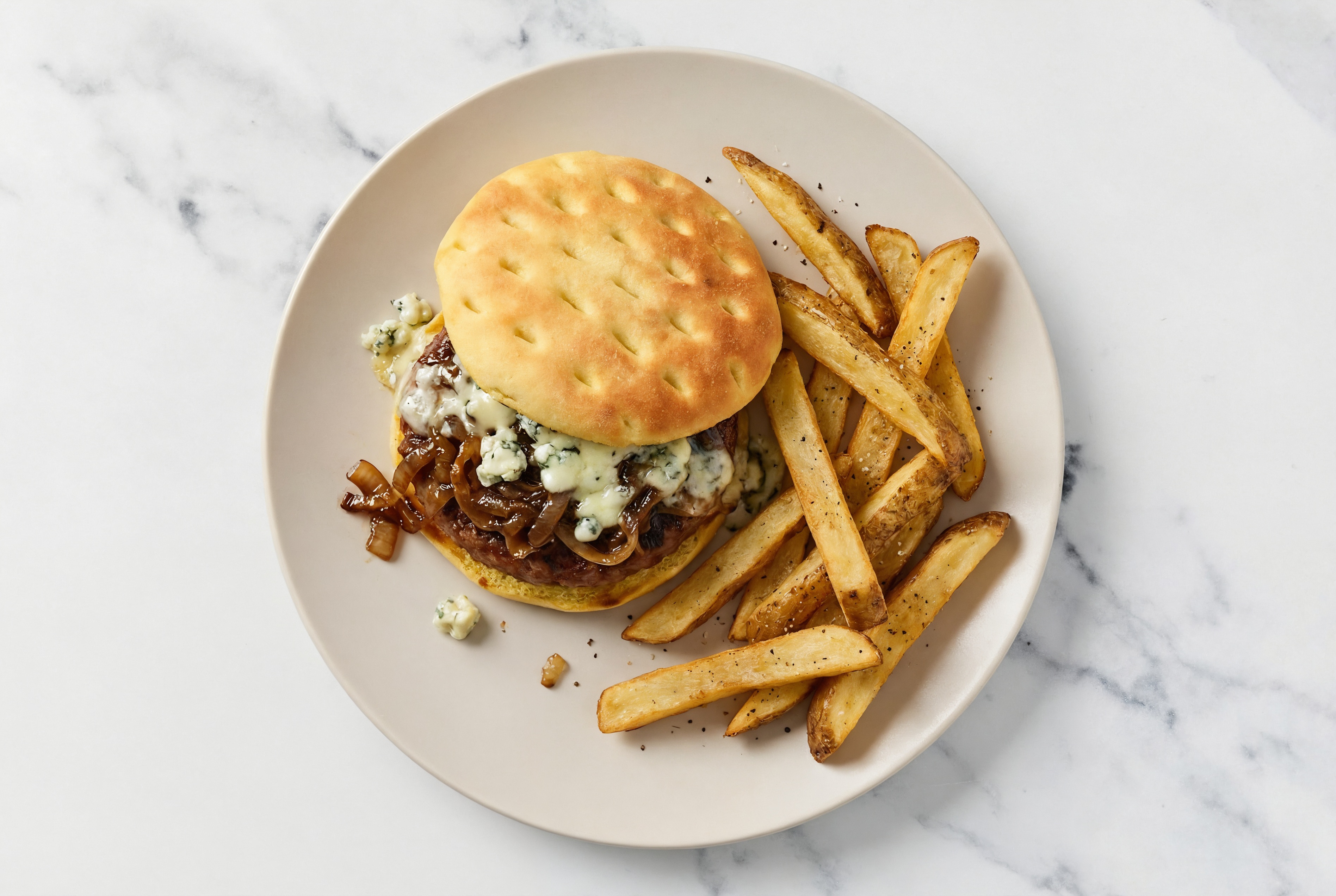 Deluxe Blue Cheese Beyond Burger + Fries