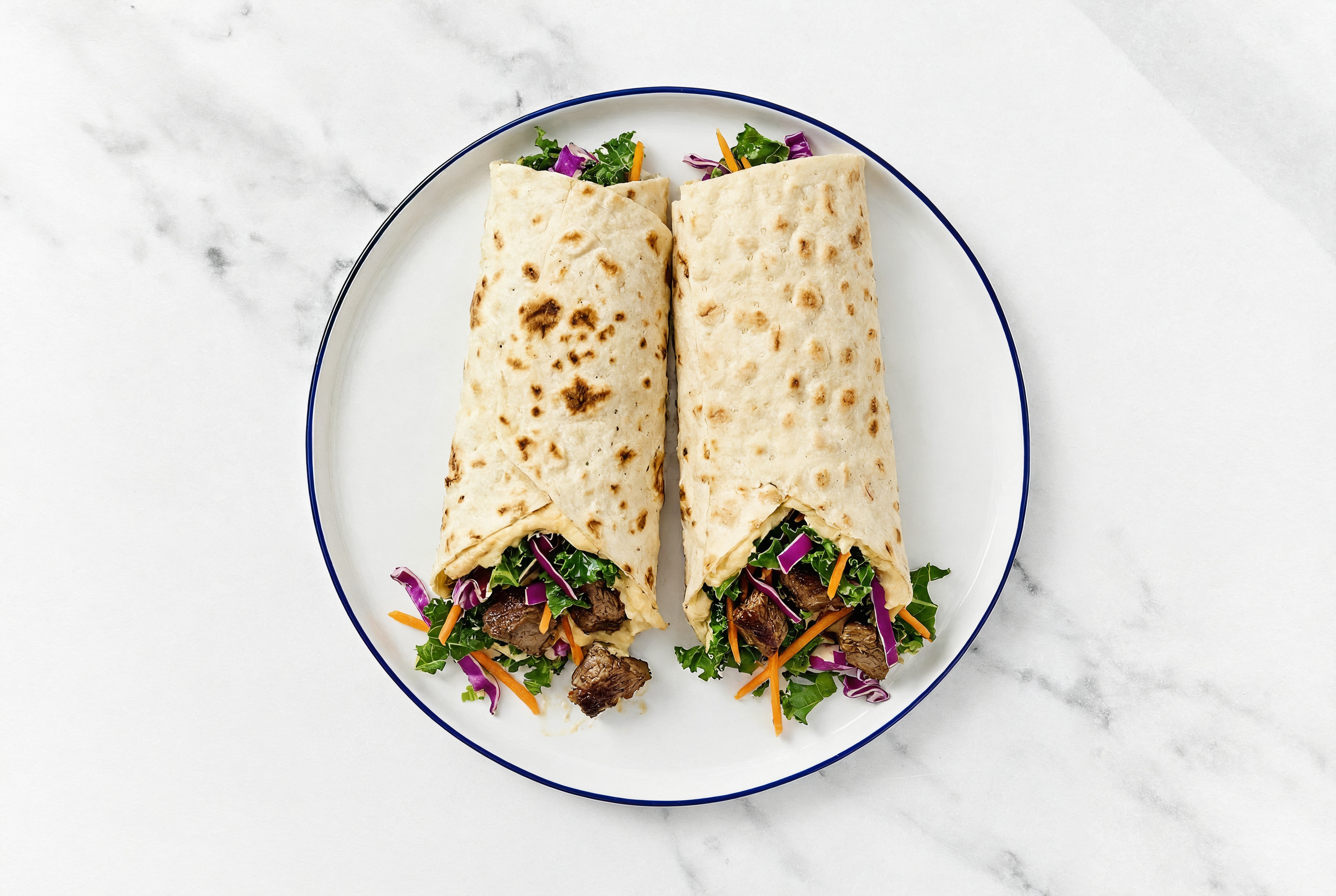Lemon Garlic Rainbow Steak Wrap