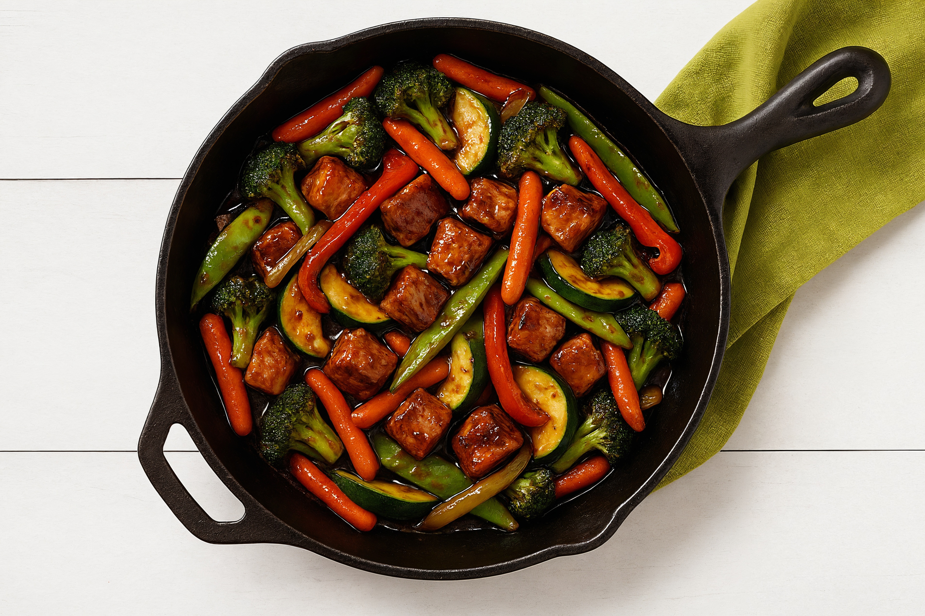 Japanese BBQ Pork Chop Stir-Fry with Mixed Veggies