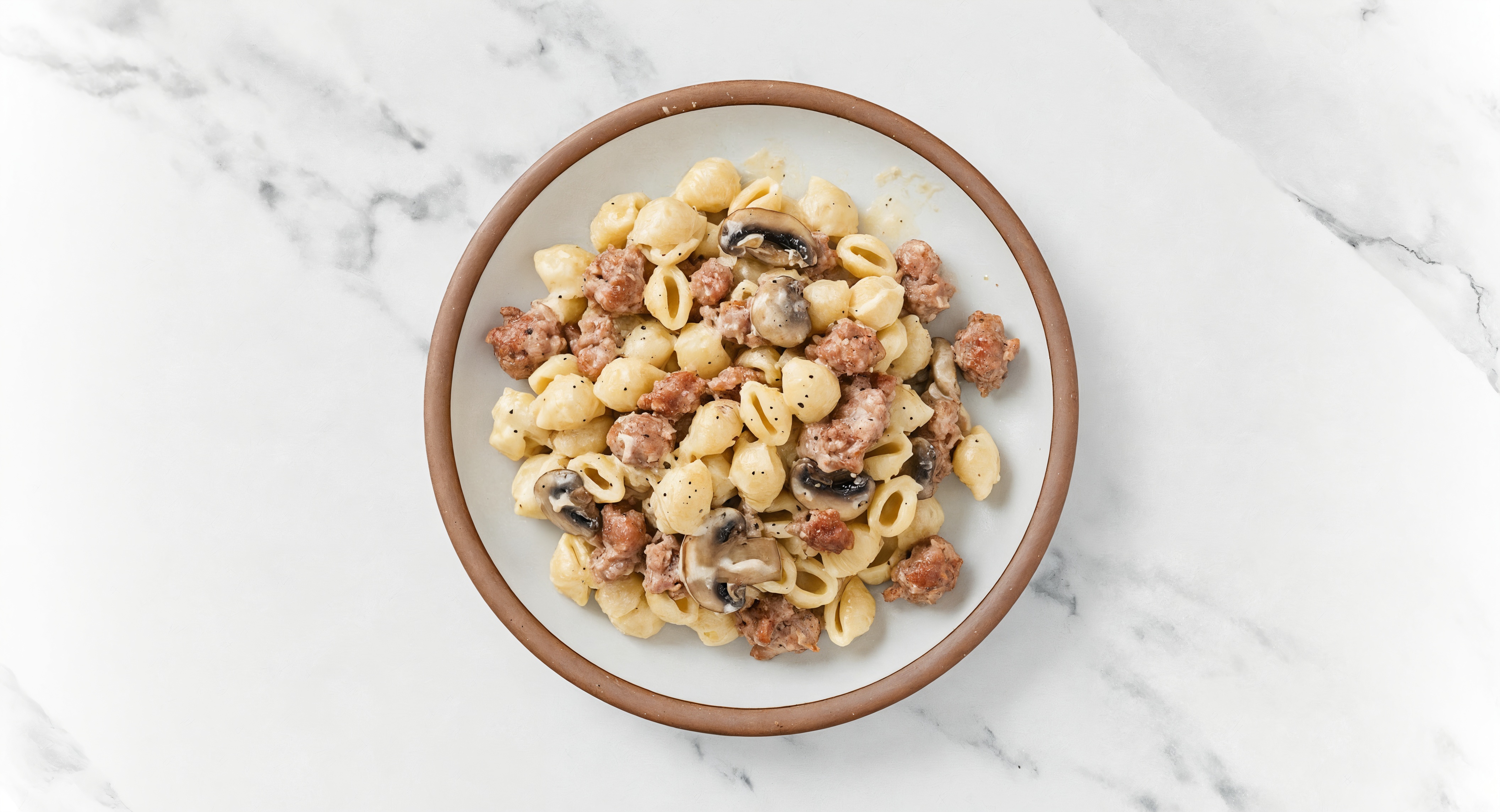 Turkey Sausage + Mushroom Mac & Cheese