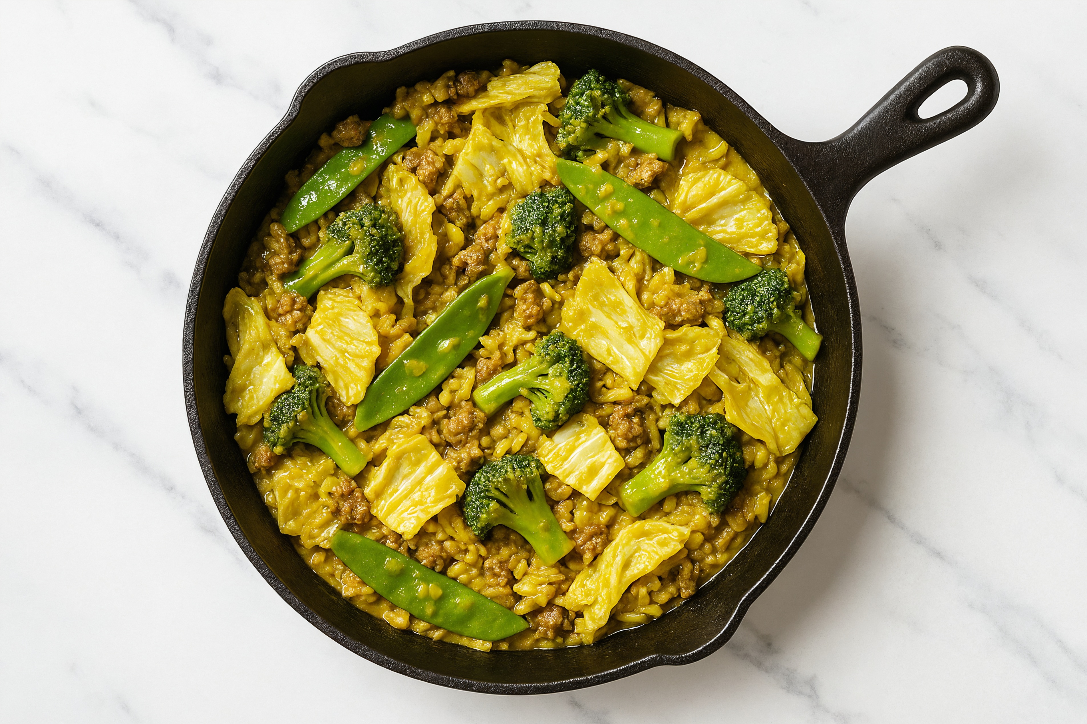 Curry Bok Choy + Ground Bison Stir-Fry with Brown Rice