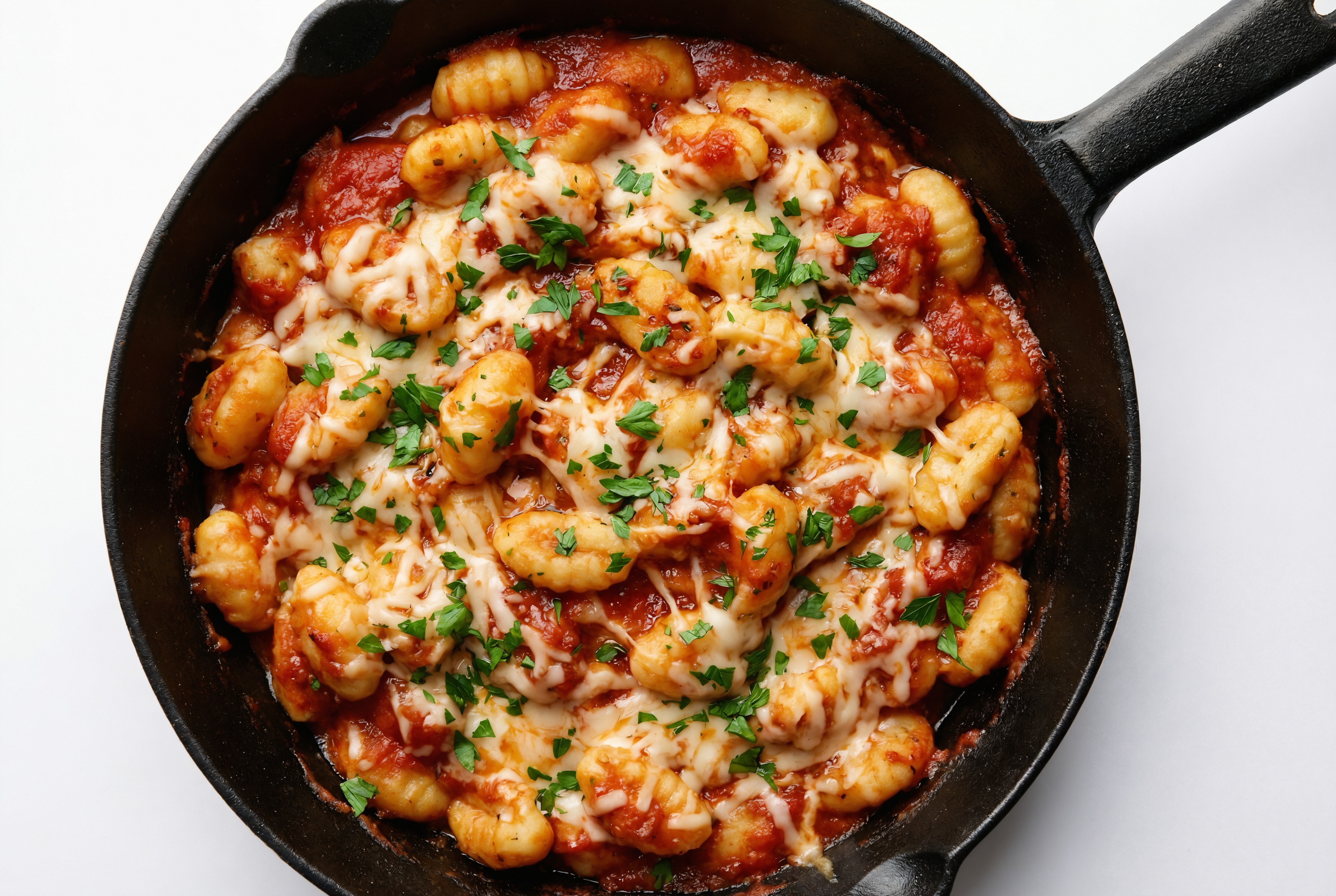 Cheesy Marinara Gnocchi Skillet with Mozzarella Bar