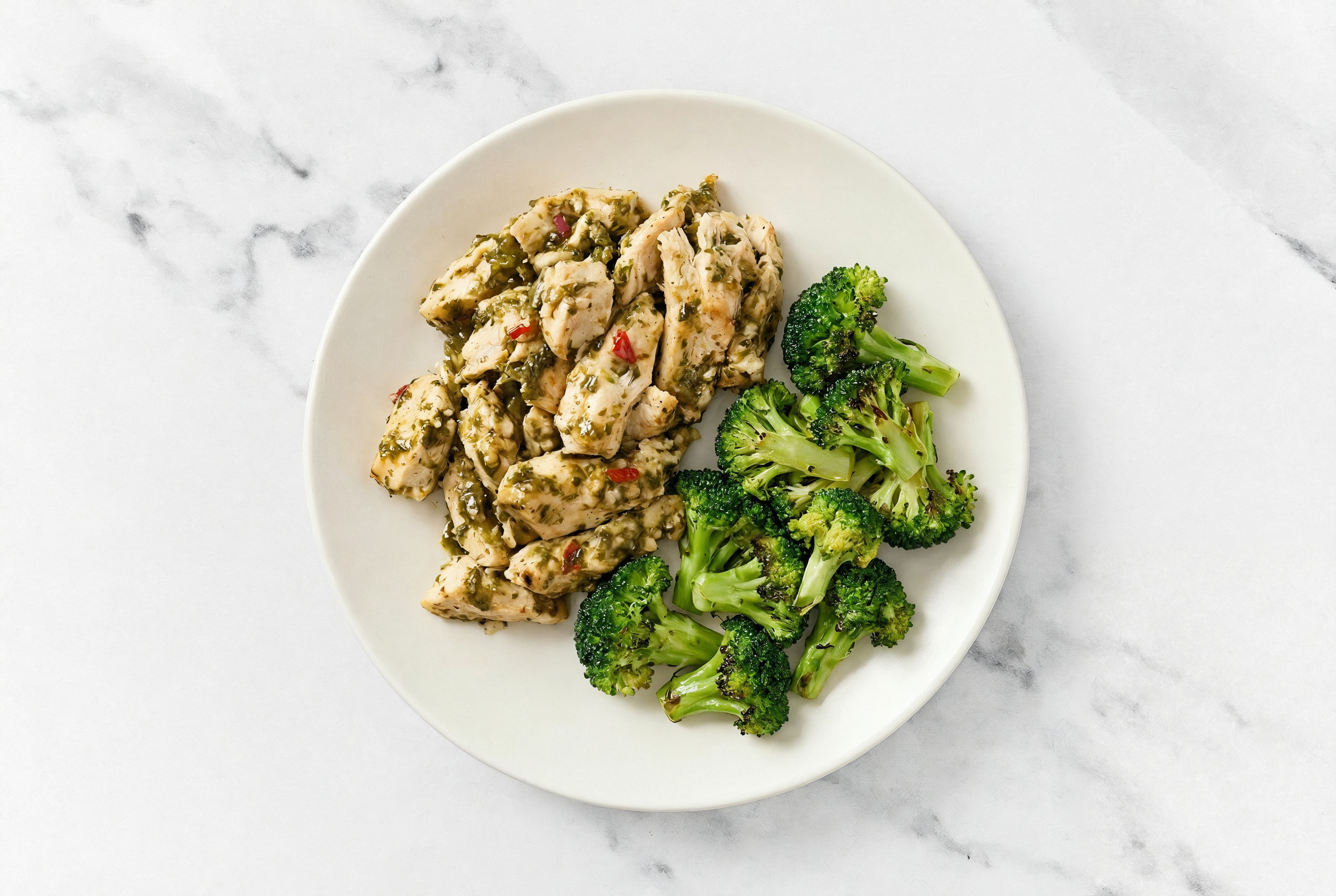 Cilantro Lime Chicken + Steamed Broccoli Bunches