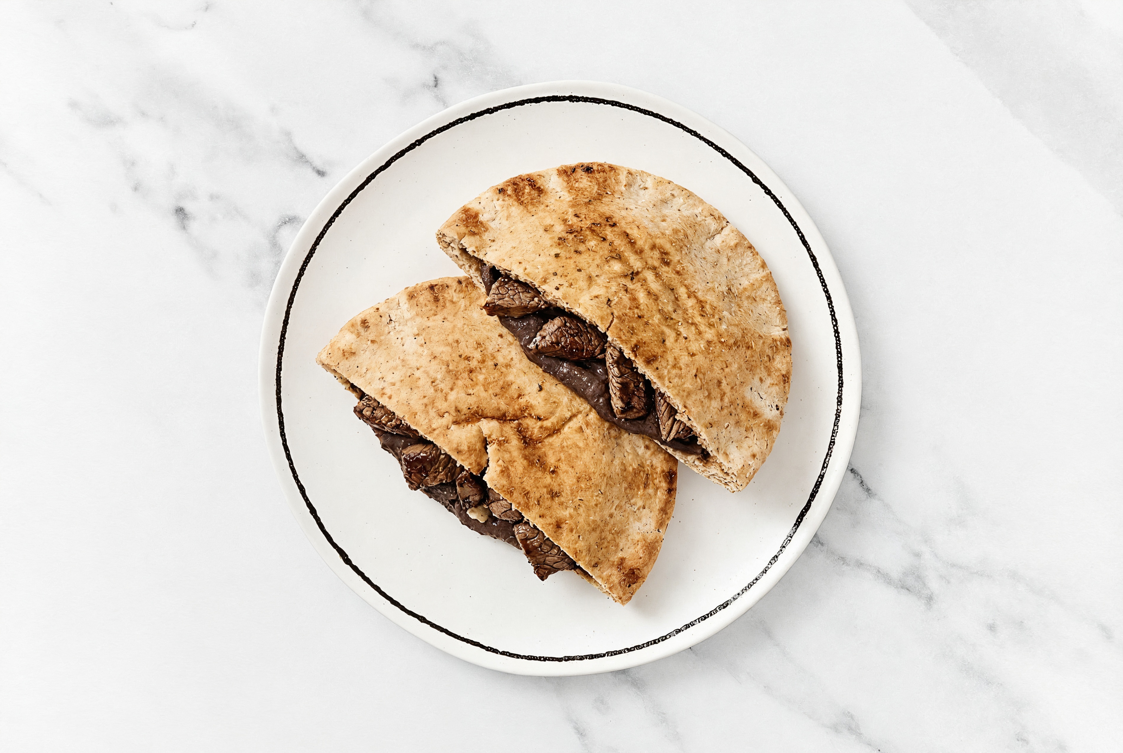 Cozy Balsamic Beef + Homemade Hummus Whole Grain Pita Pockets Pocket