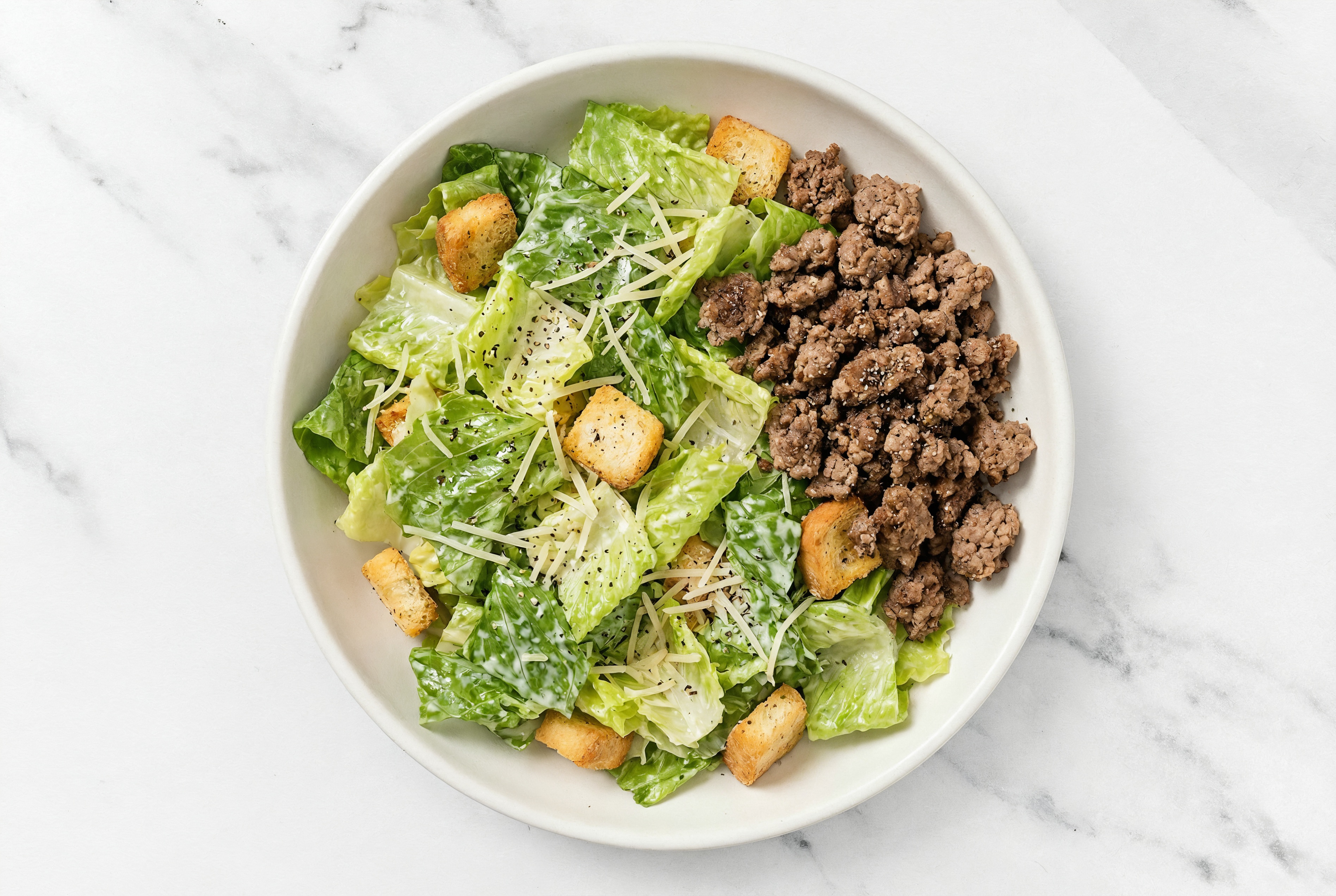 Caesar Salad with Ground Bison