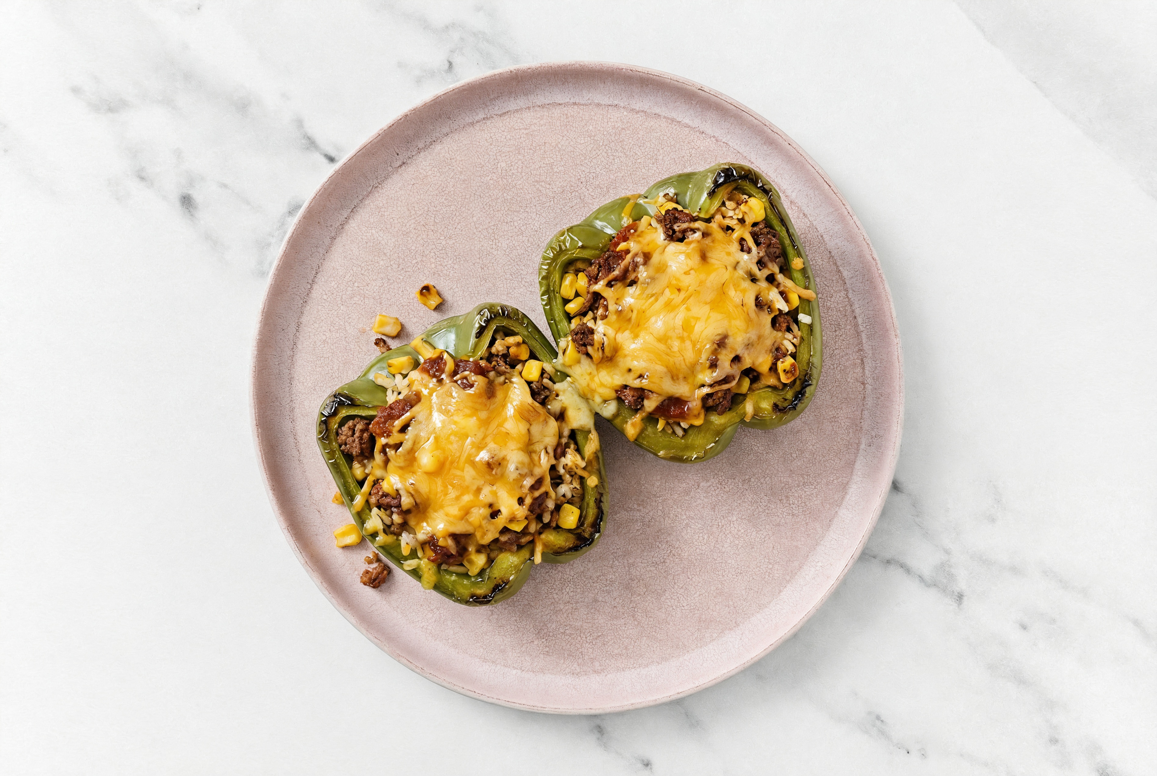 Beef Birria Stuffed Peppers with Shredded Sharp Cheddar Cheese