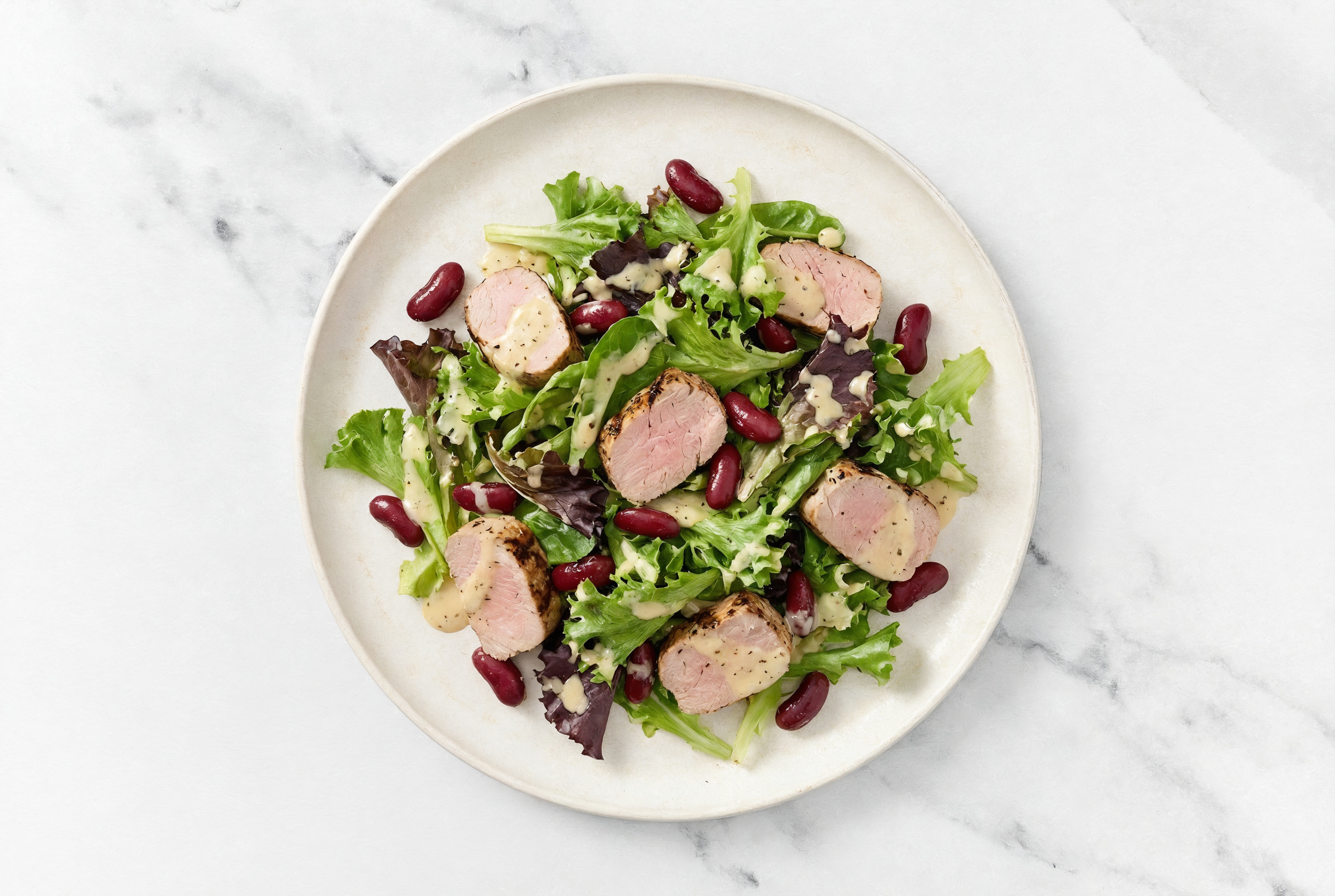 Grilled Pork + Kidney Beans Caesar