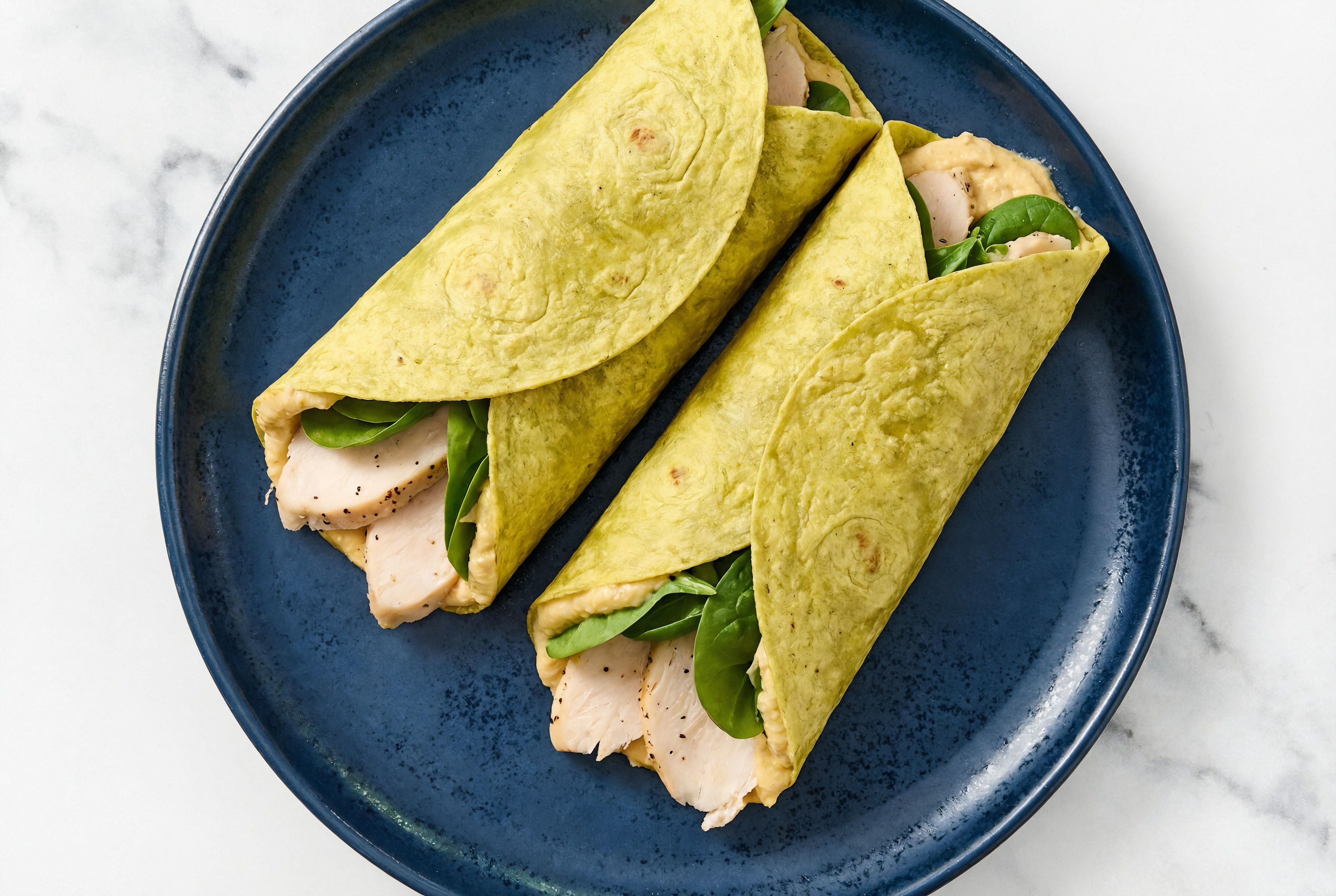 Herby Lemony French Onion Hummus Chicken Breast Wrap