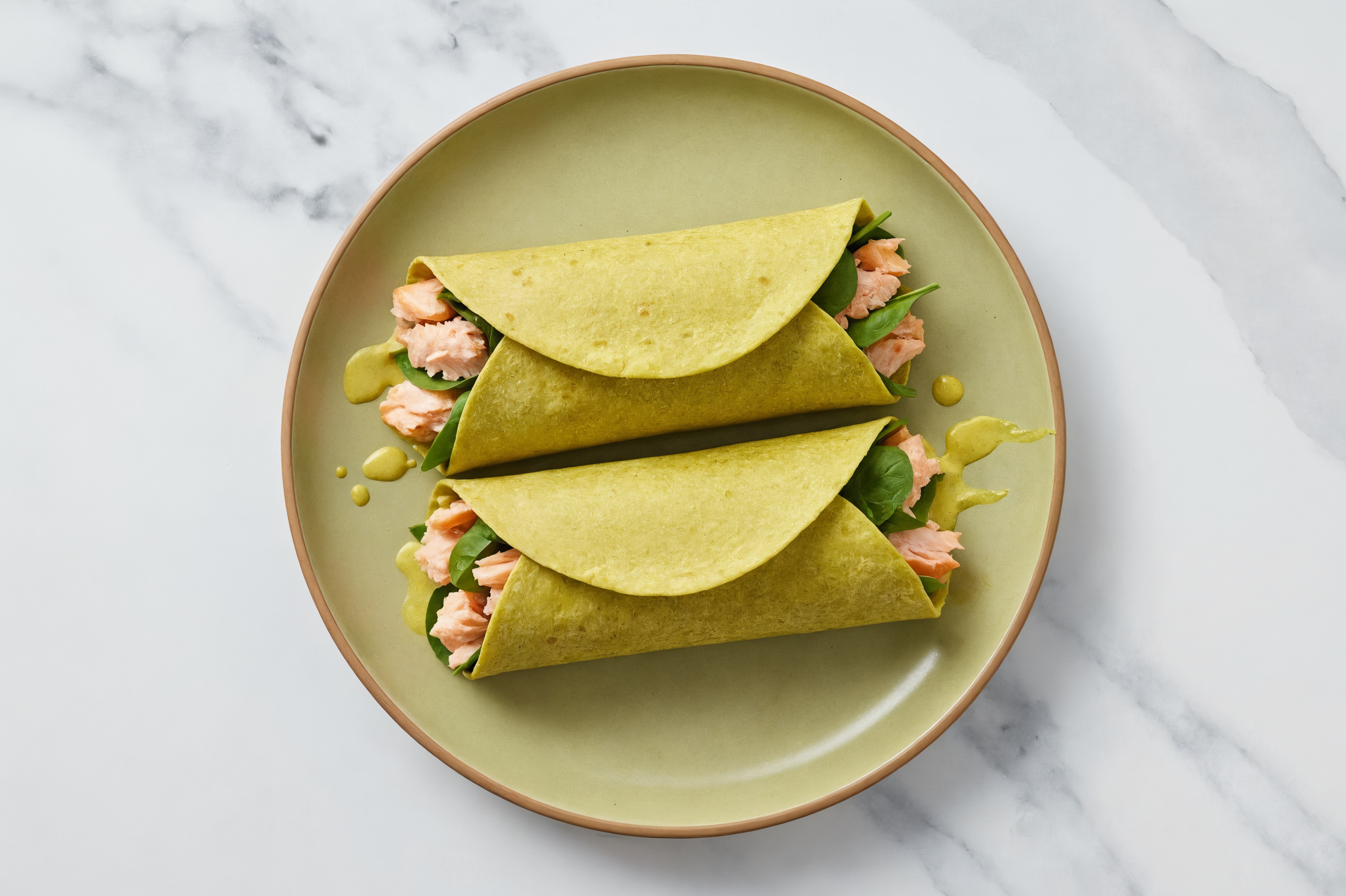 Salmon Curry Spinach Wrap