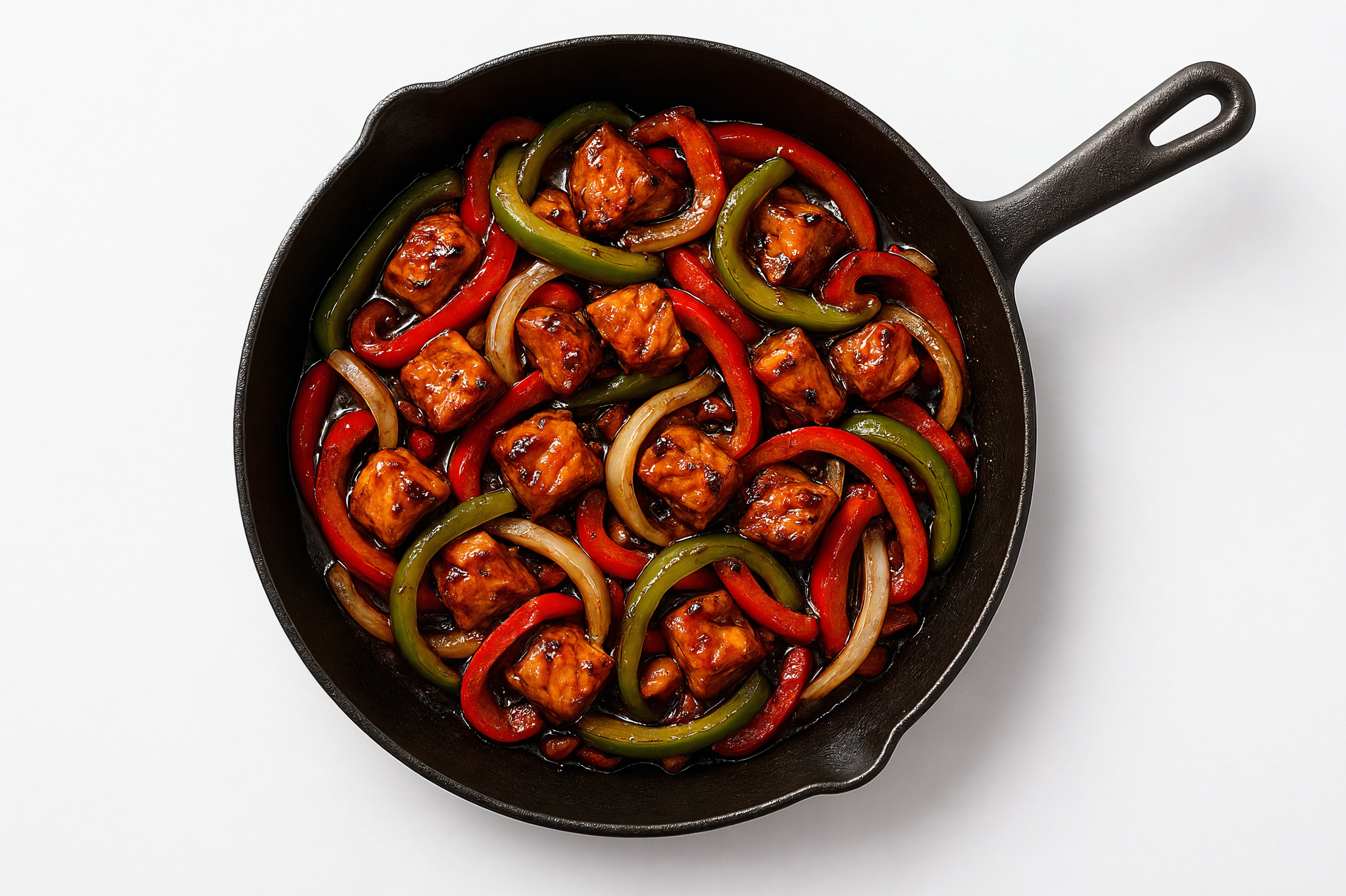 Japanese BBQ Salmon Stir-Fry with Bell Peppers