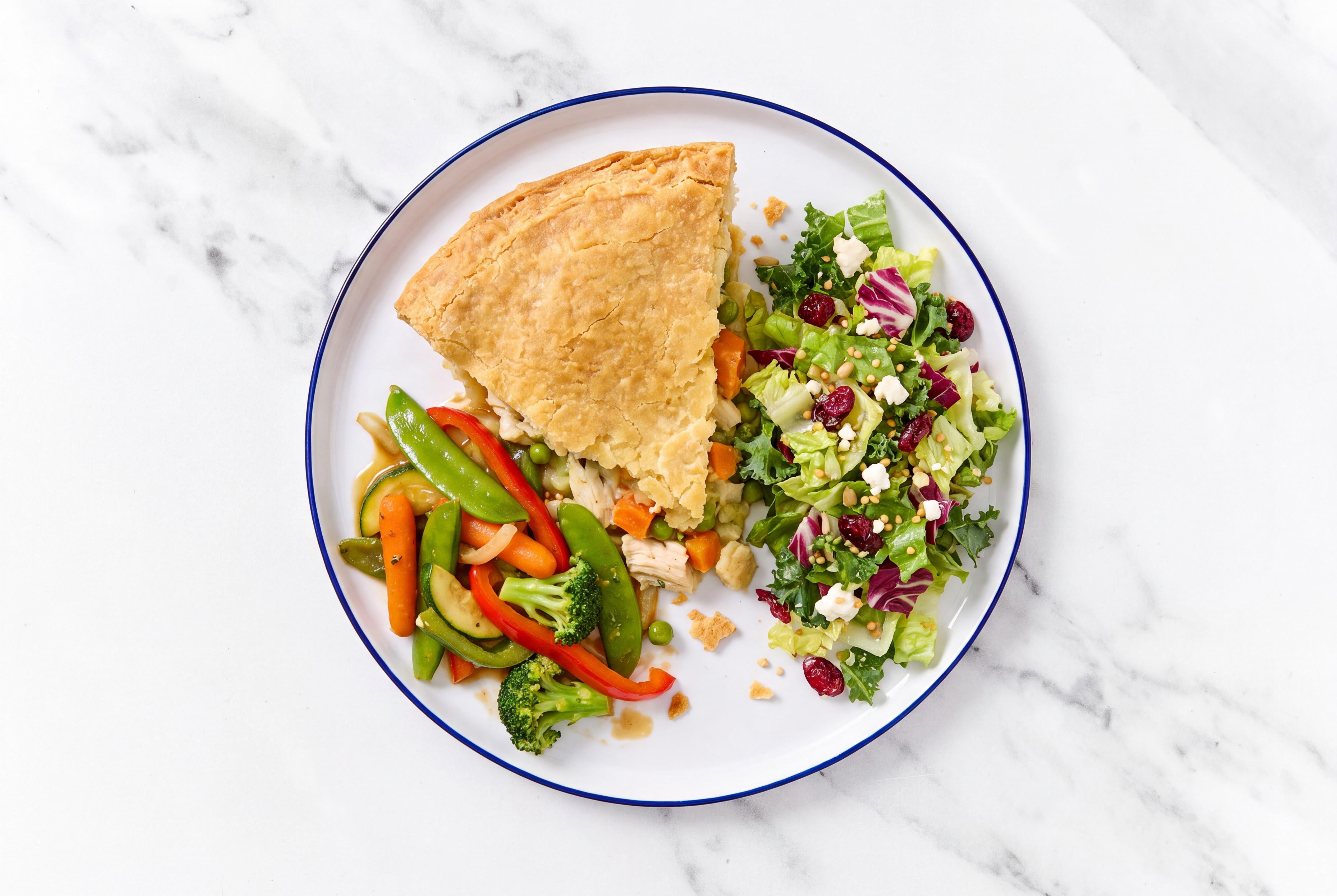 Chicken Pot Pie with Veggies & Honey Citrus Salad