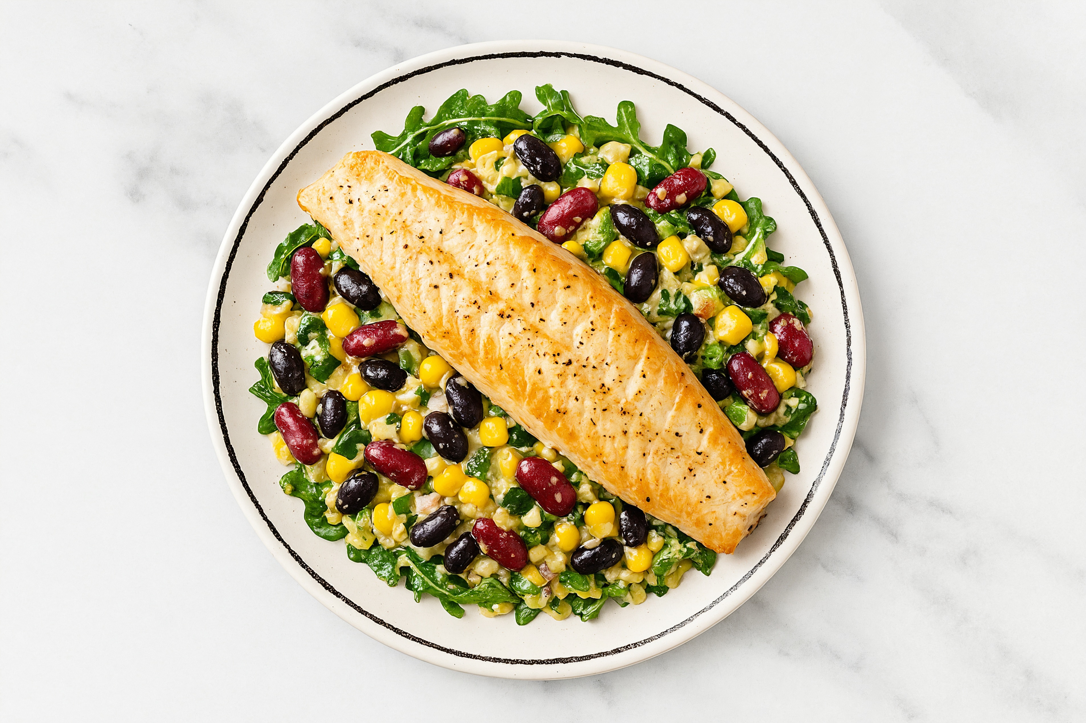 Arugula Salad with Trout, Beans & House Dressing