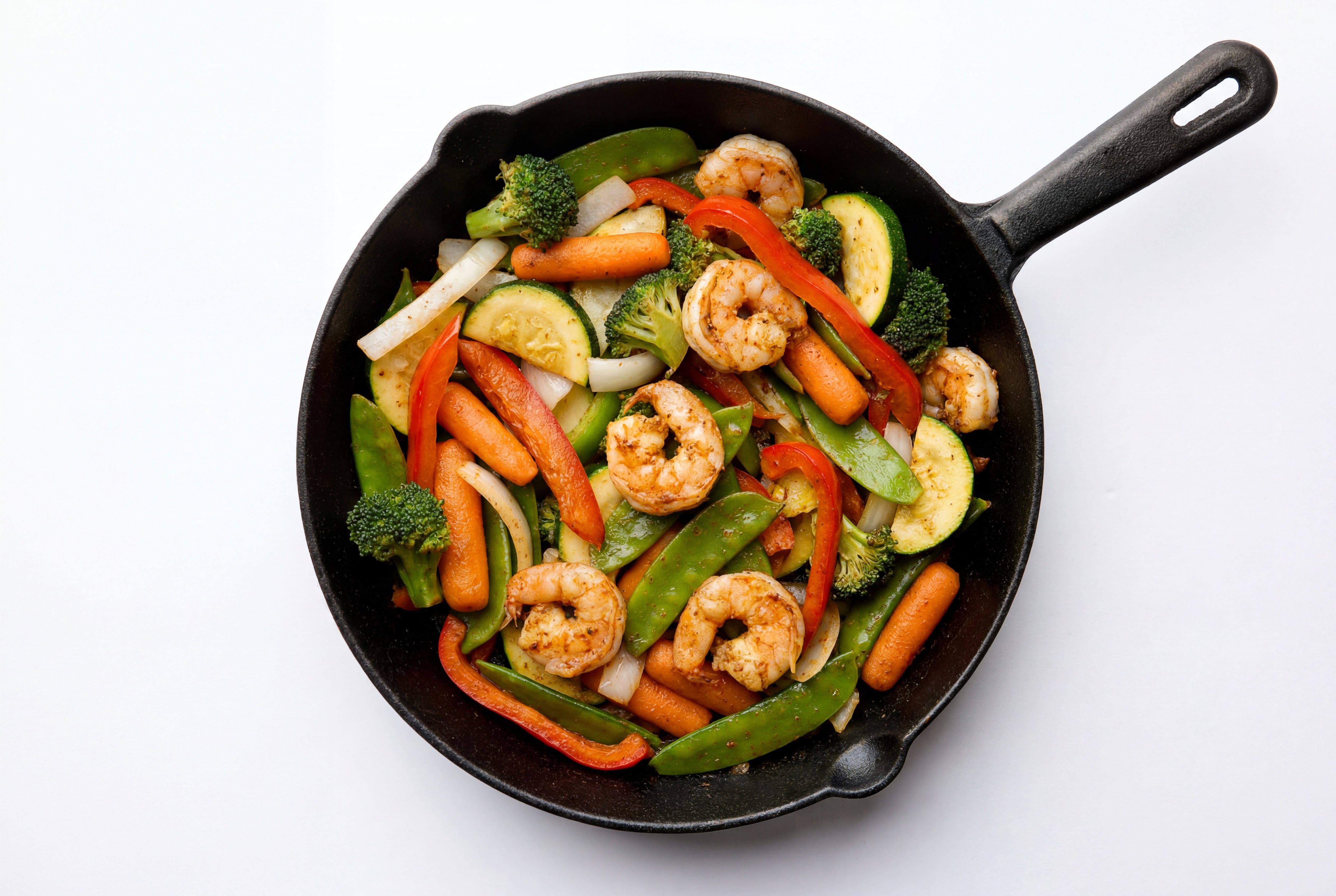 Taco-Seasoned Jumbo Shrimp + Veggie Skillet