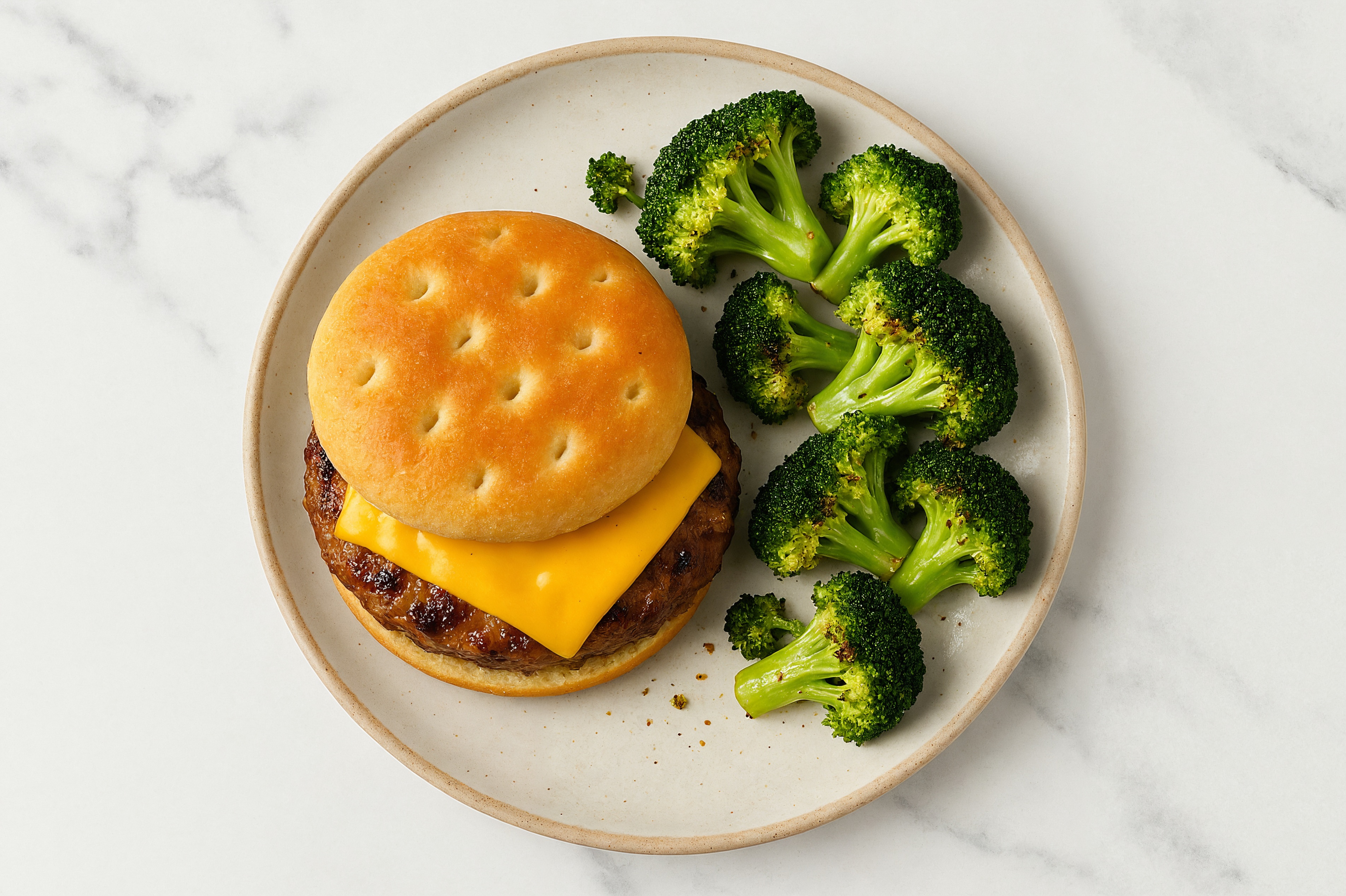 Classic Cheeseburger on Brioche Bun with Ground Beef Patties