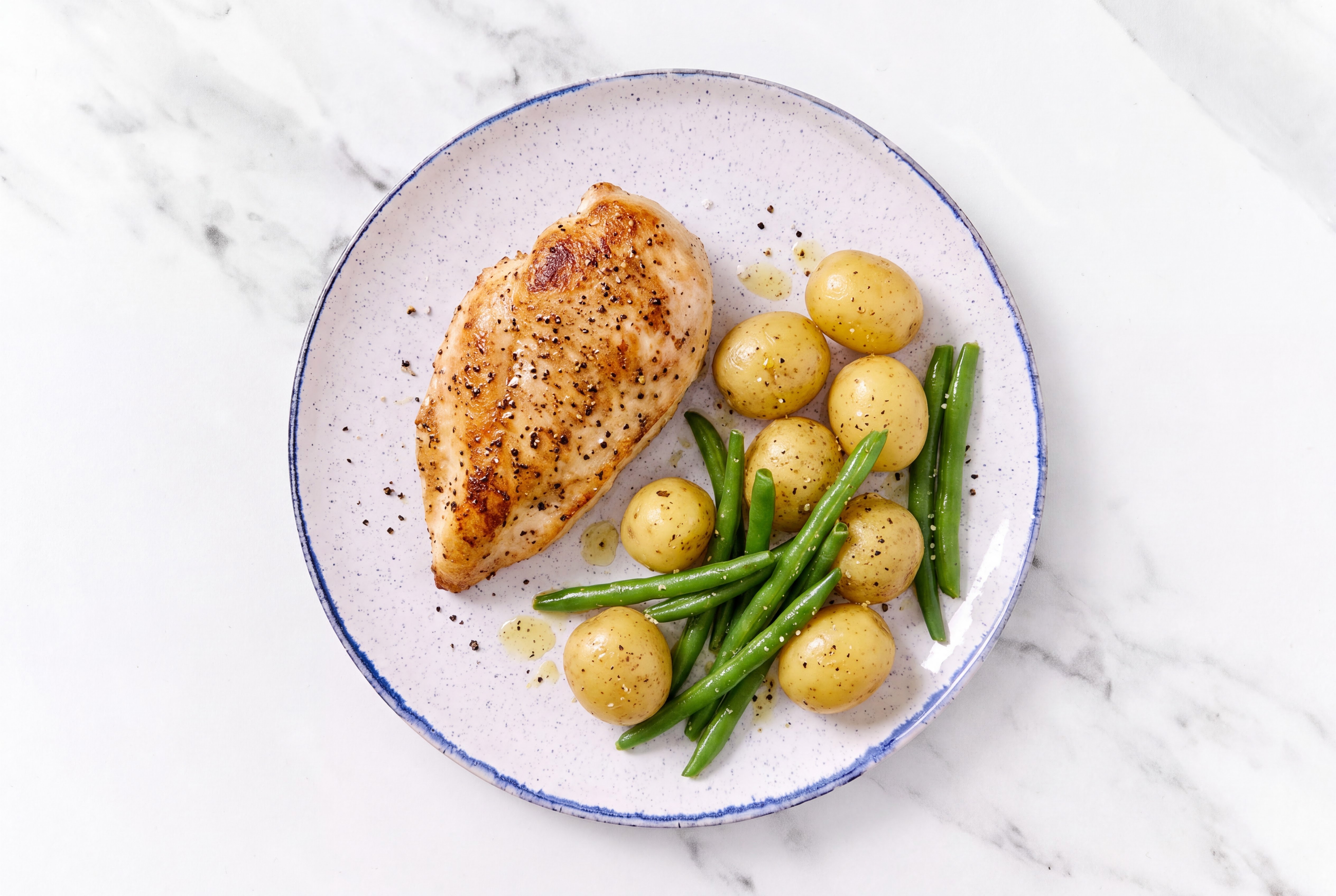 Seared Chicken with Yellow Potatoes + Green Beans