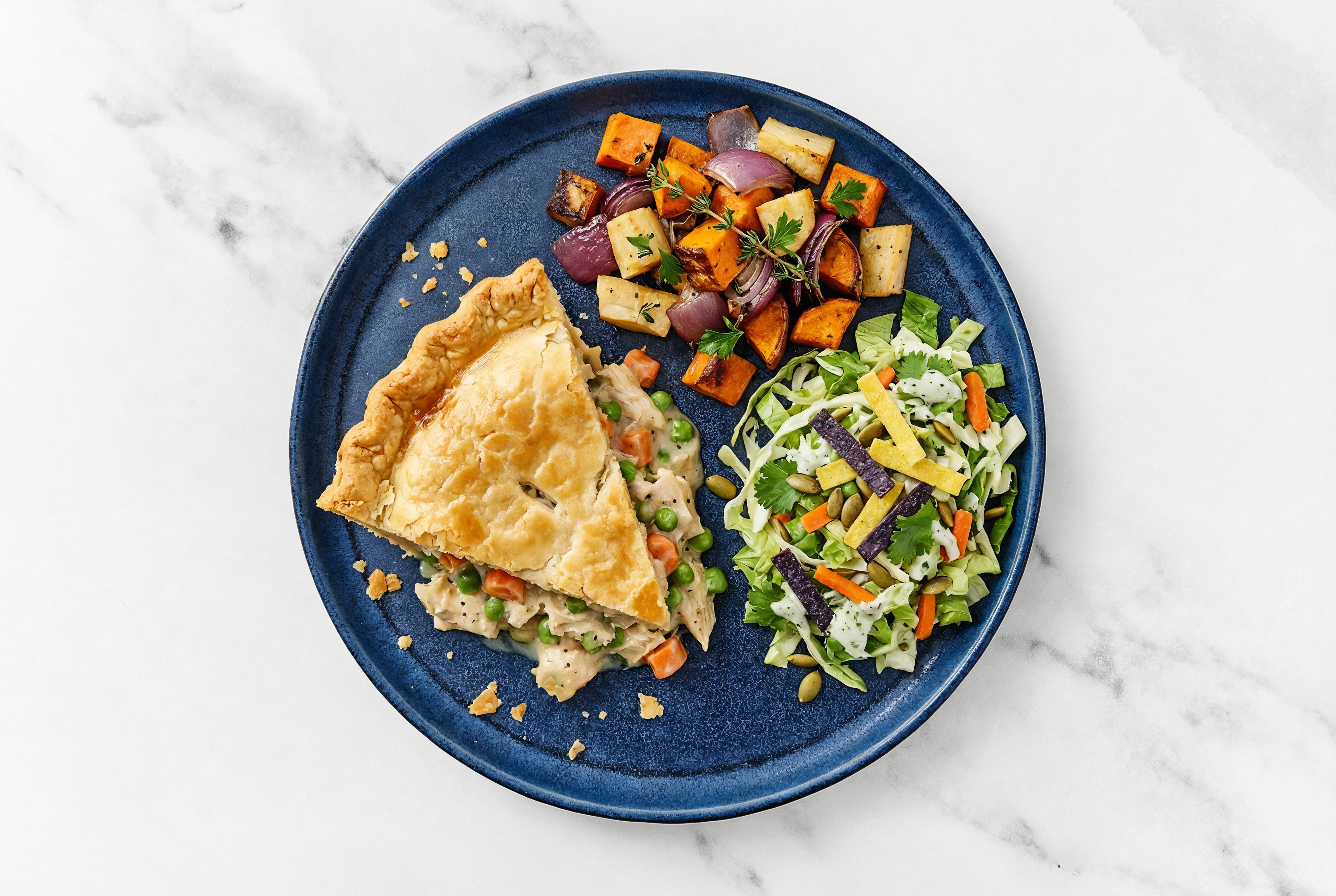 Chicken Pot Pie with Roasting Veggies & Southwest Salad