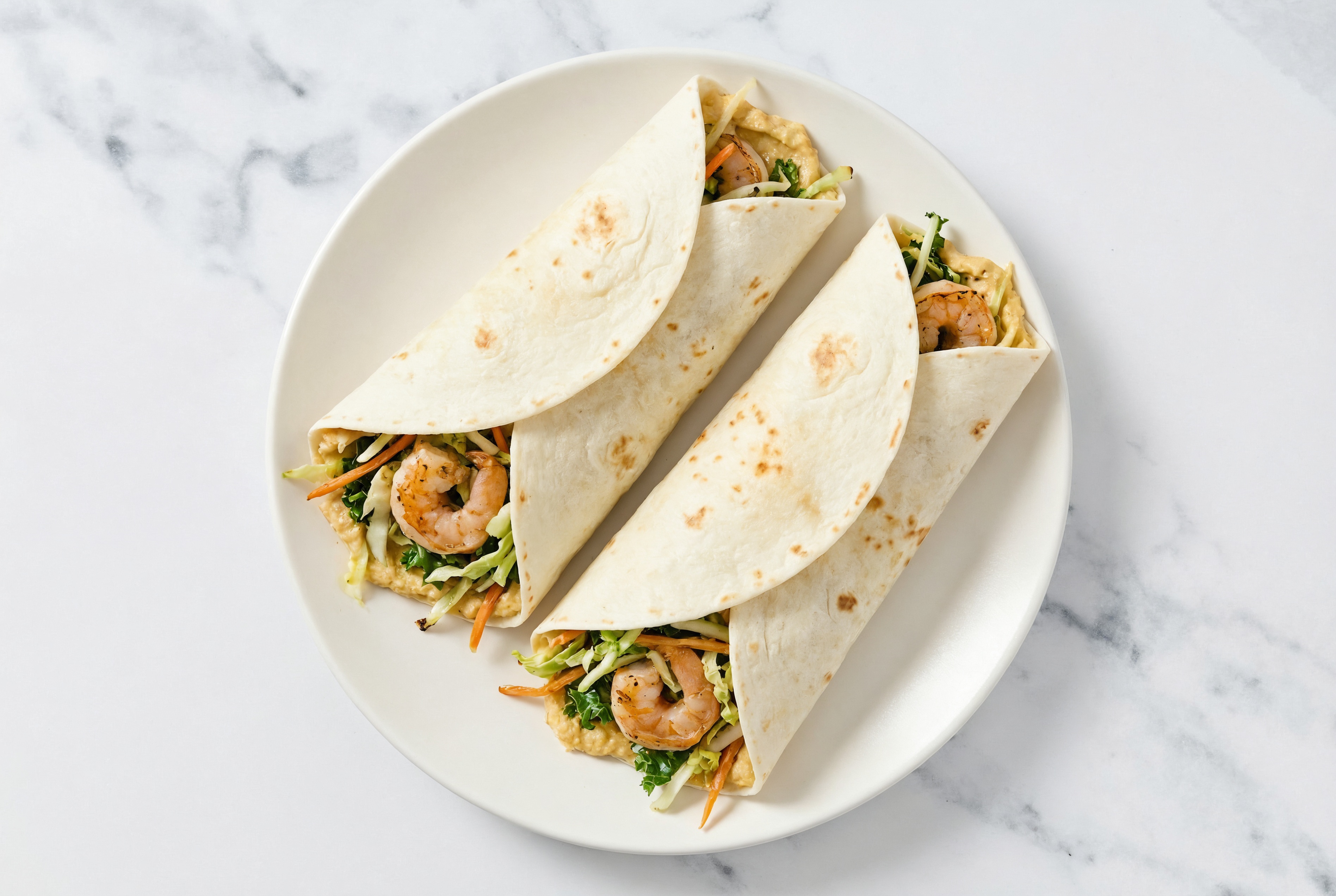 Gulf Shrimp + French Onion Hummus Wrap