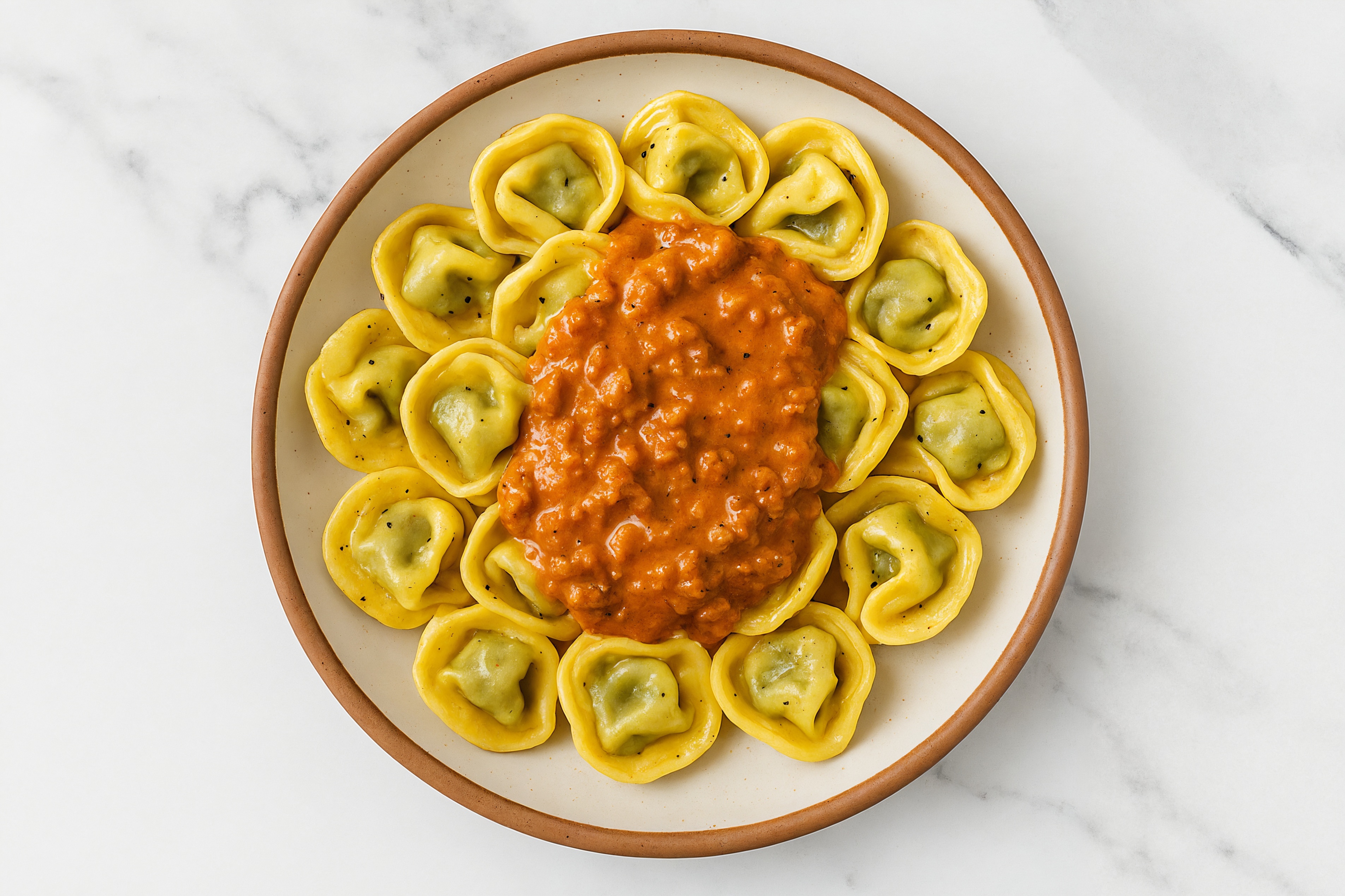Tortellini with Creamy Bison Meat Sauce