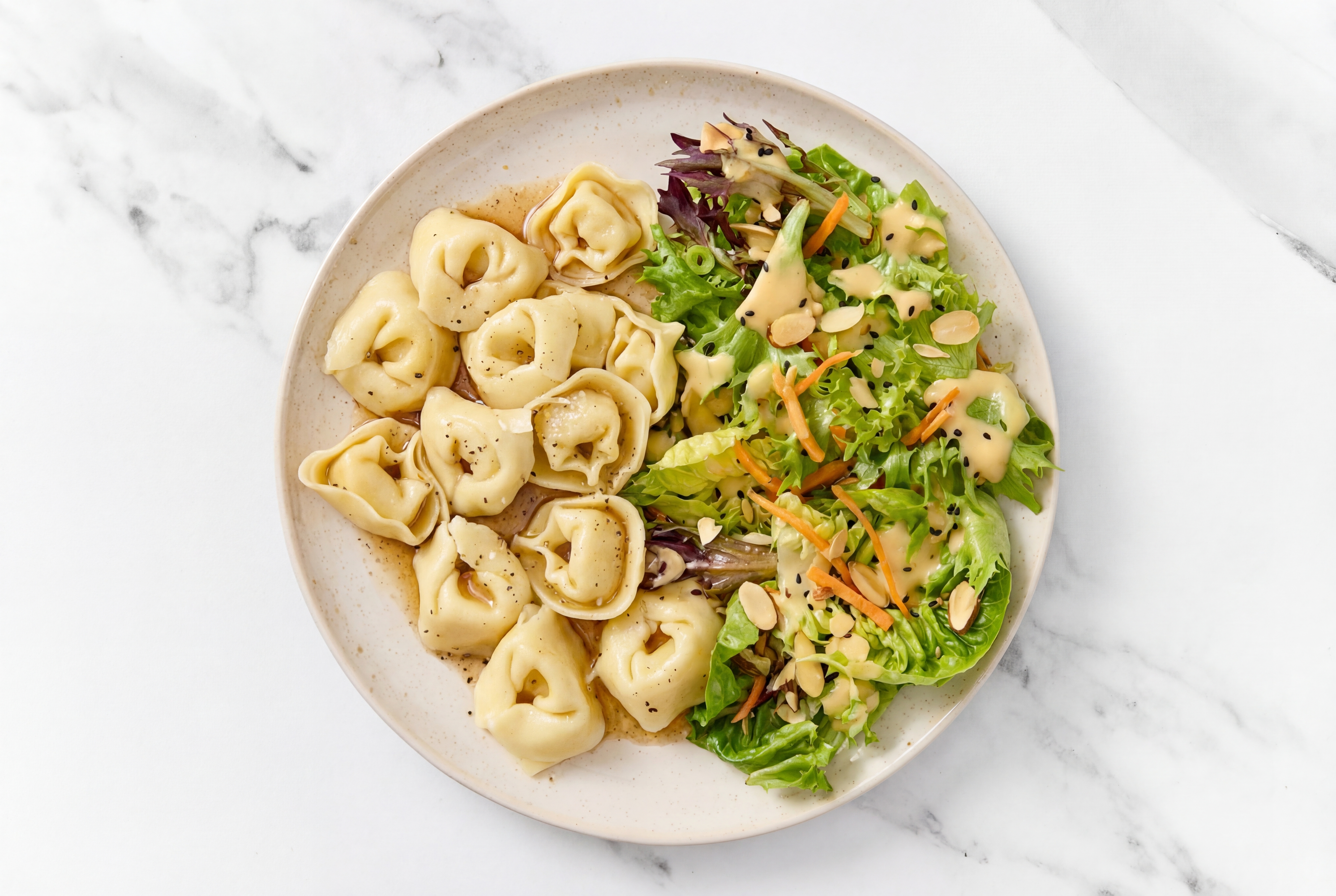 Herby  Brown Salted Butter Tortelloni + Side Salad