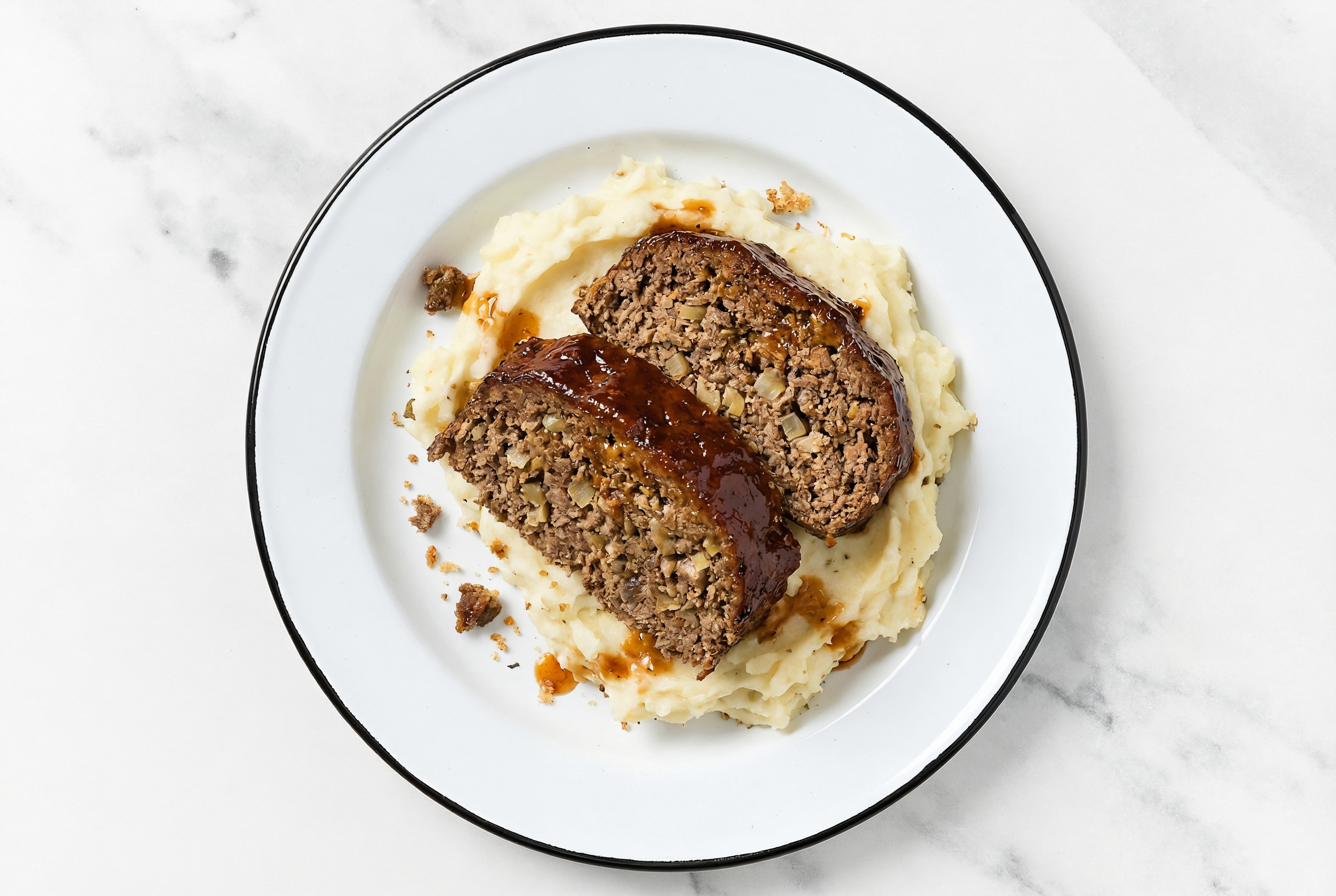 Herby Smoky Bison Meatloaf + Creamy Mashed Potatoes