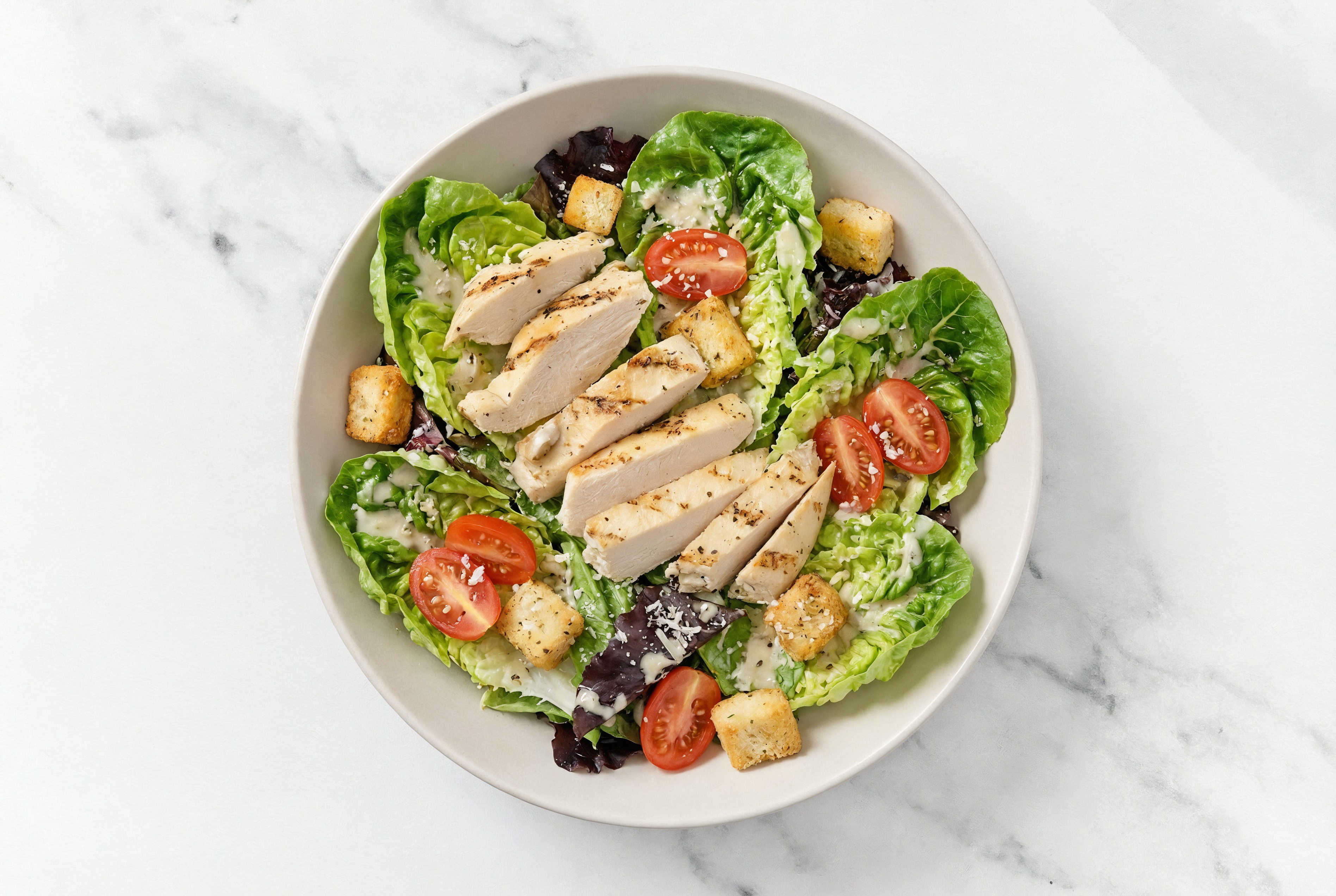  Tomato + Seasoned Grilled Chicken Breast Little Gem Salad
