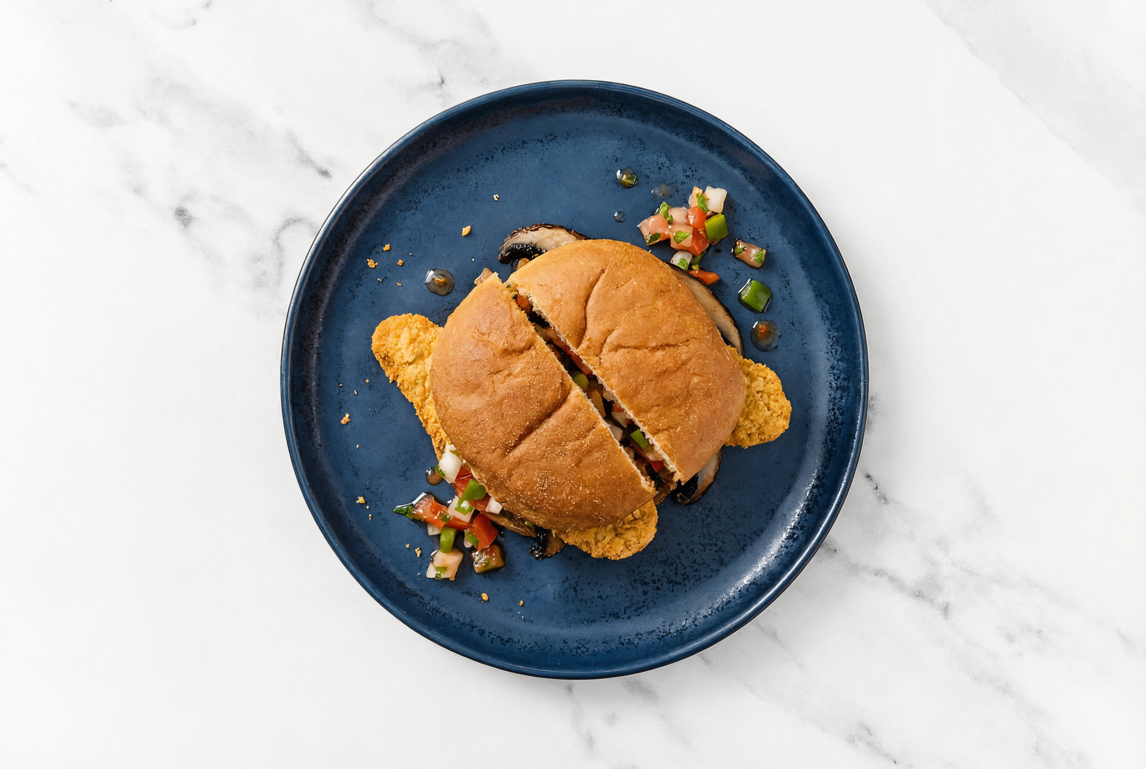 Mexican "Chicken" Tenders Sandwich with Portabellas on Gluten-Free Buns