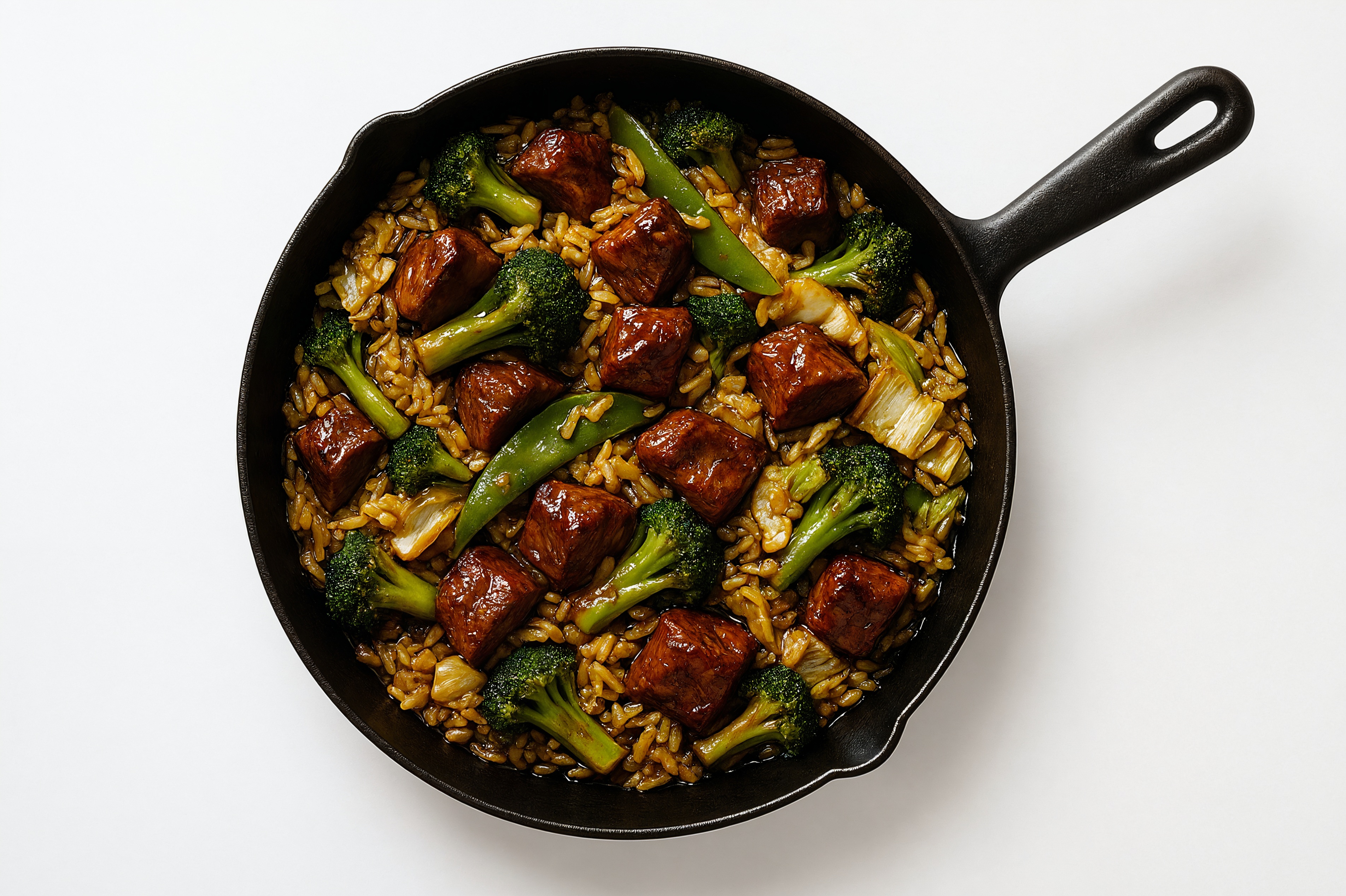 Japanese Bbq Bok Choy + Bison Stir-Fry with Seasoned Jasmine Rice
