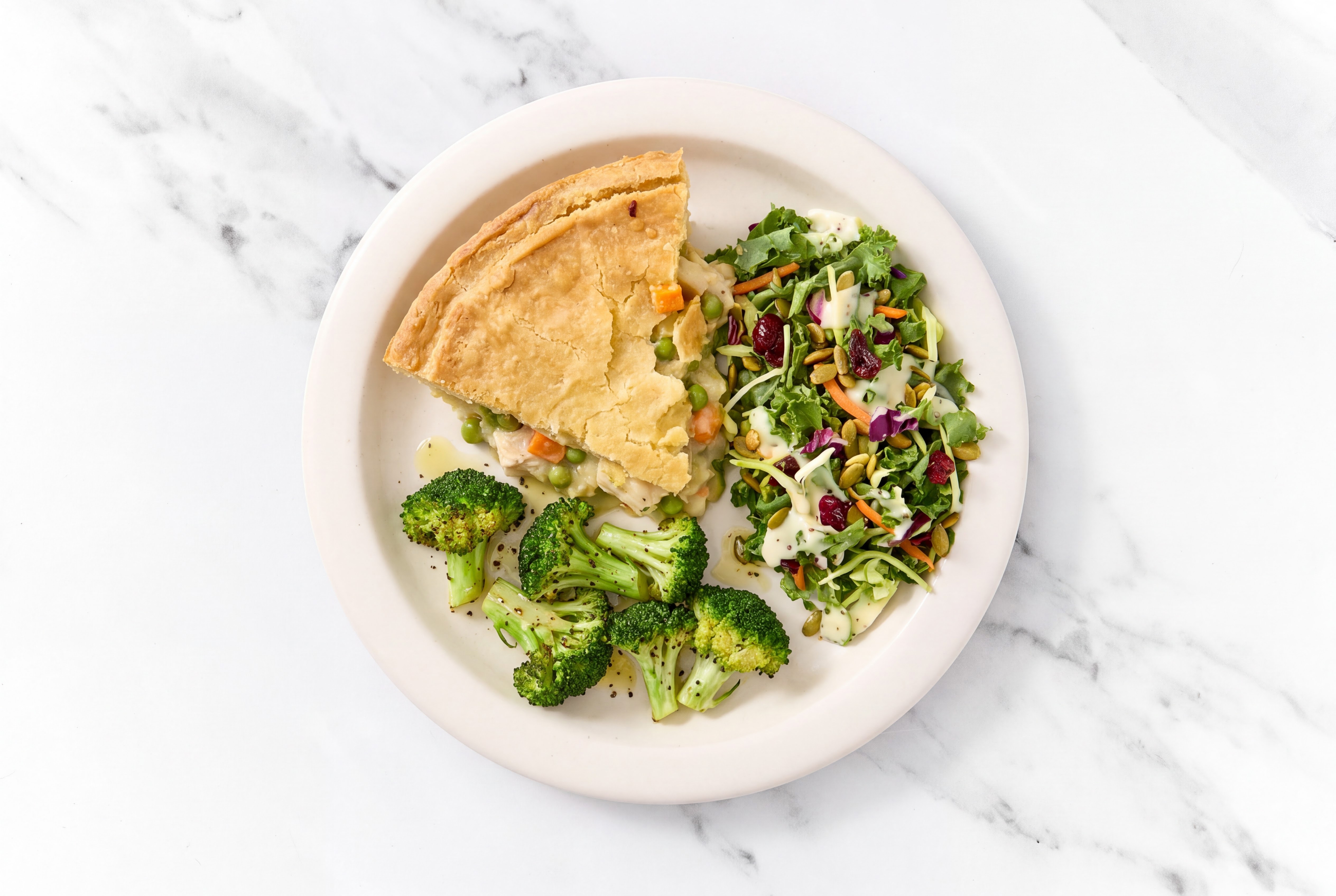 Chicken Pot Pie with Broccoli & Kale Salad