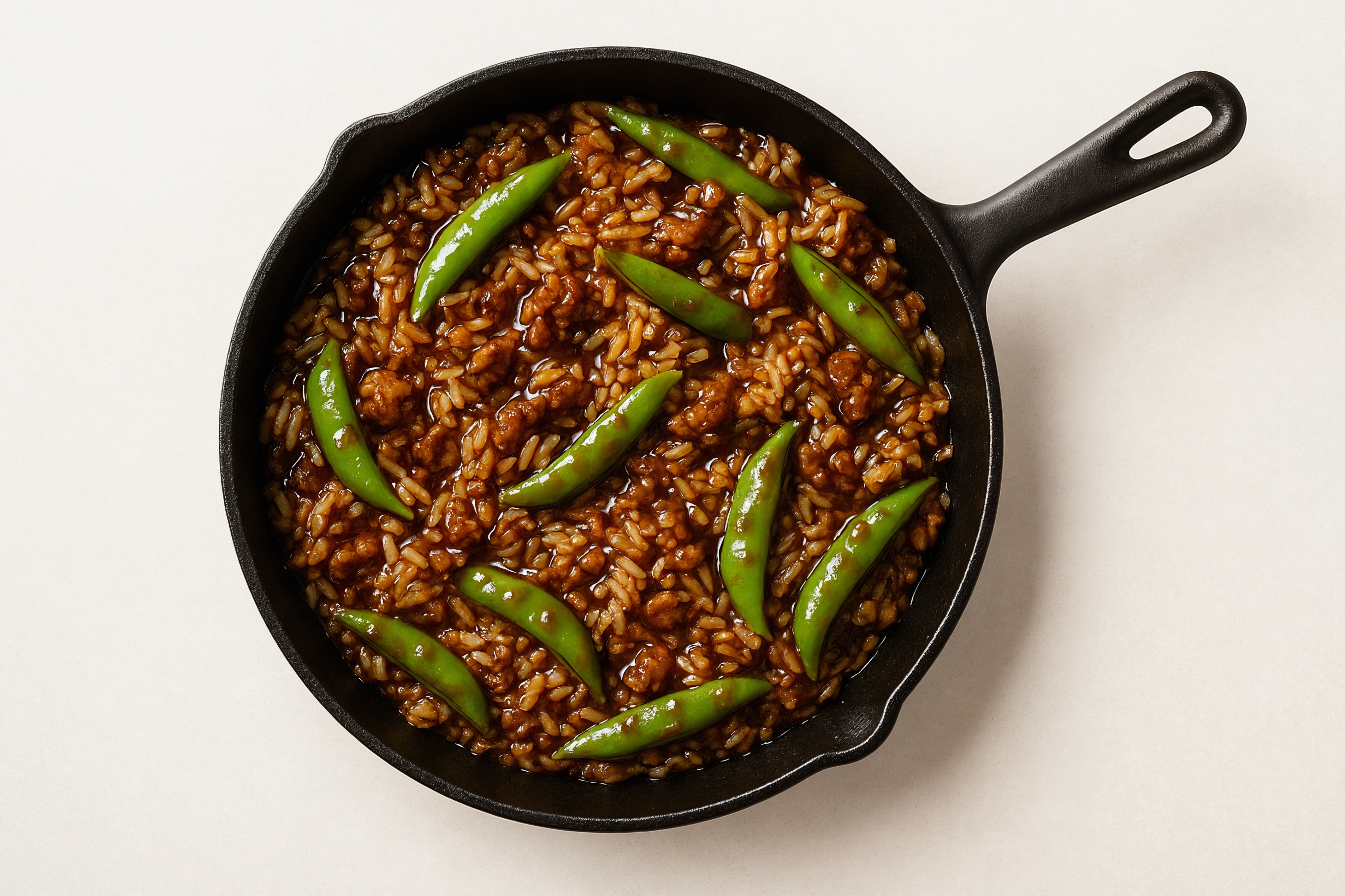 Teriyaki Pea Snap + Ground Turkey Stir-Fry with Long Grain White Rice
