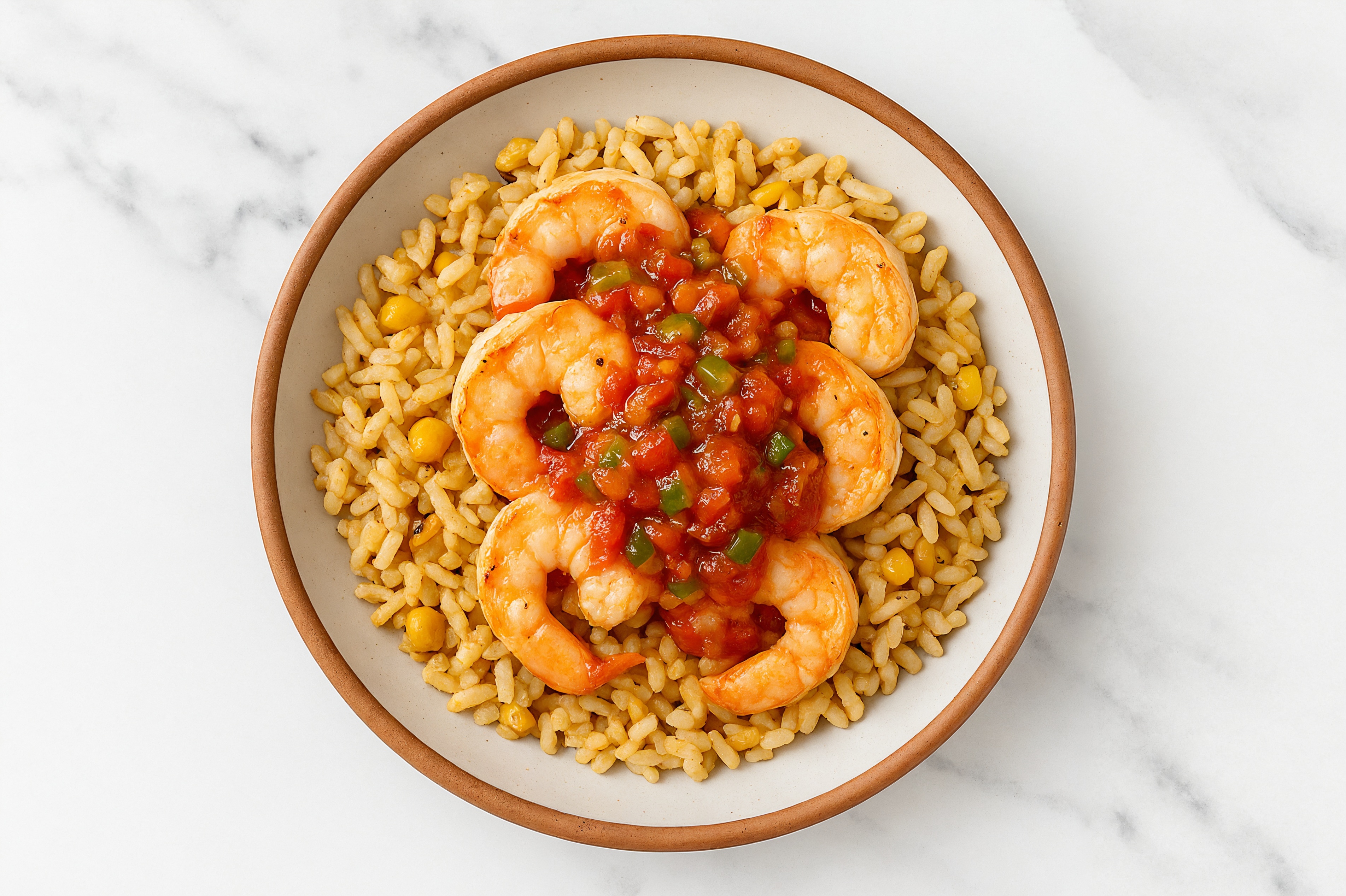  Jumbo Shrimp Rice Bowl with Pico de Gallo
