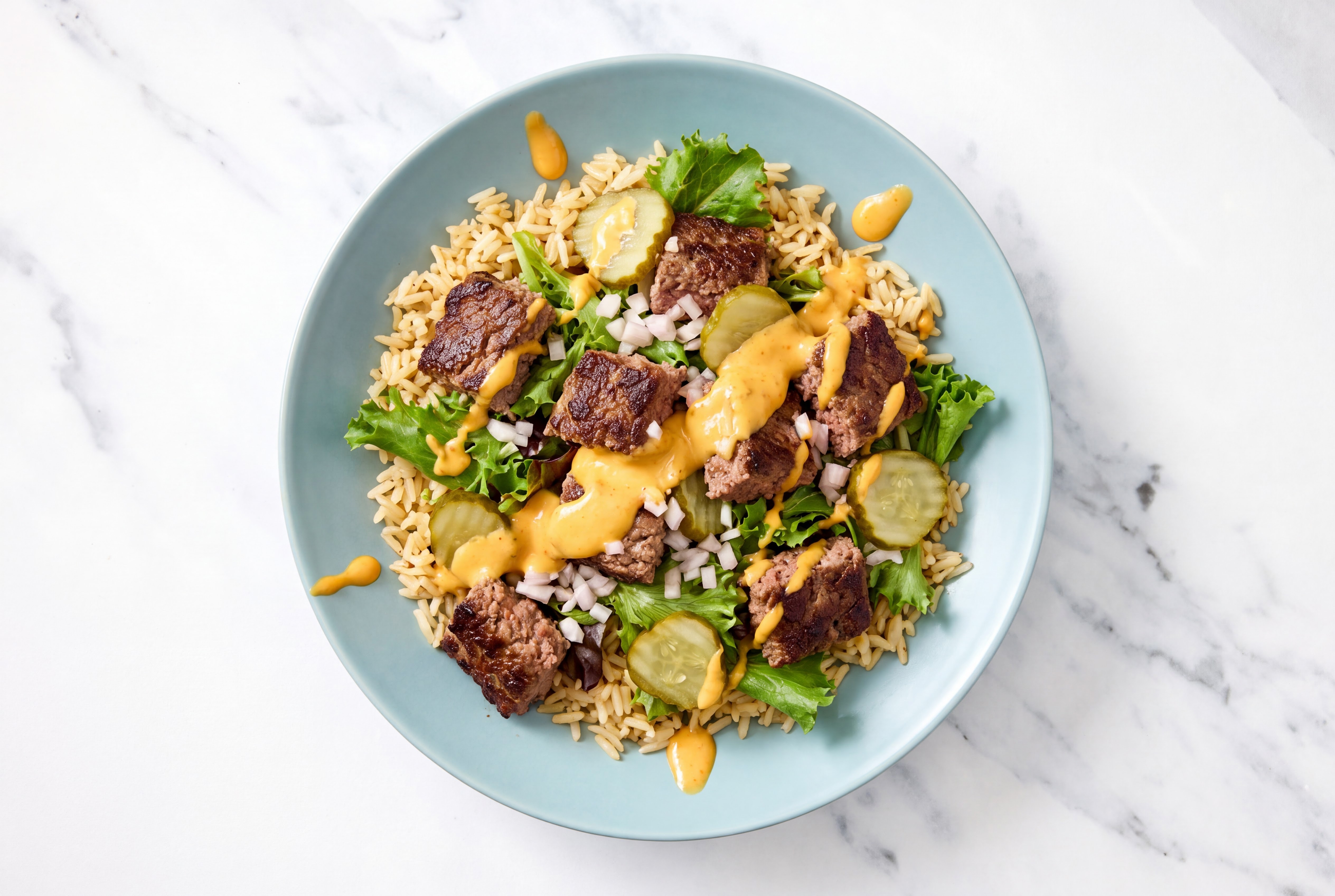 Boujee Burger Bowl + Pickle de Gallo