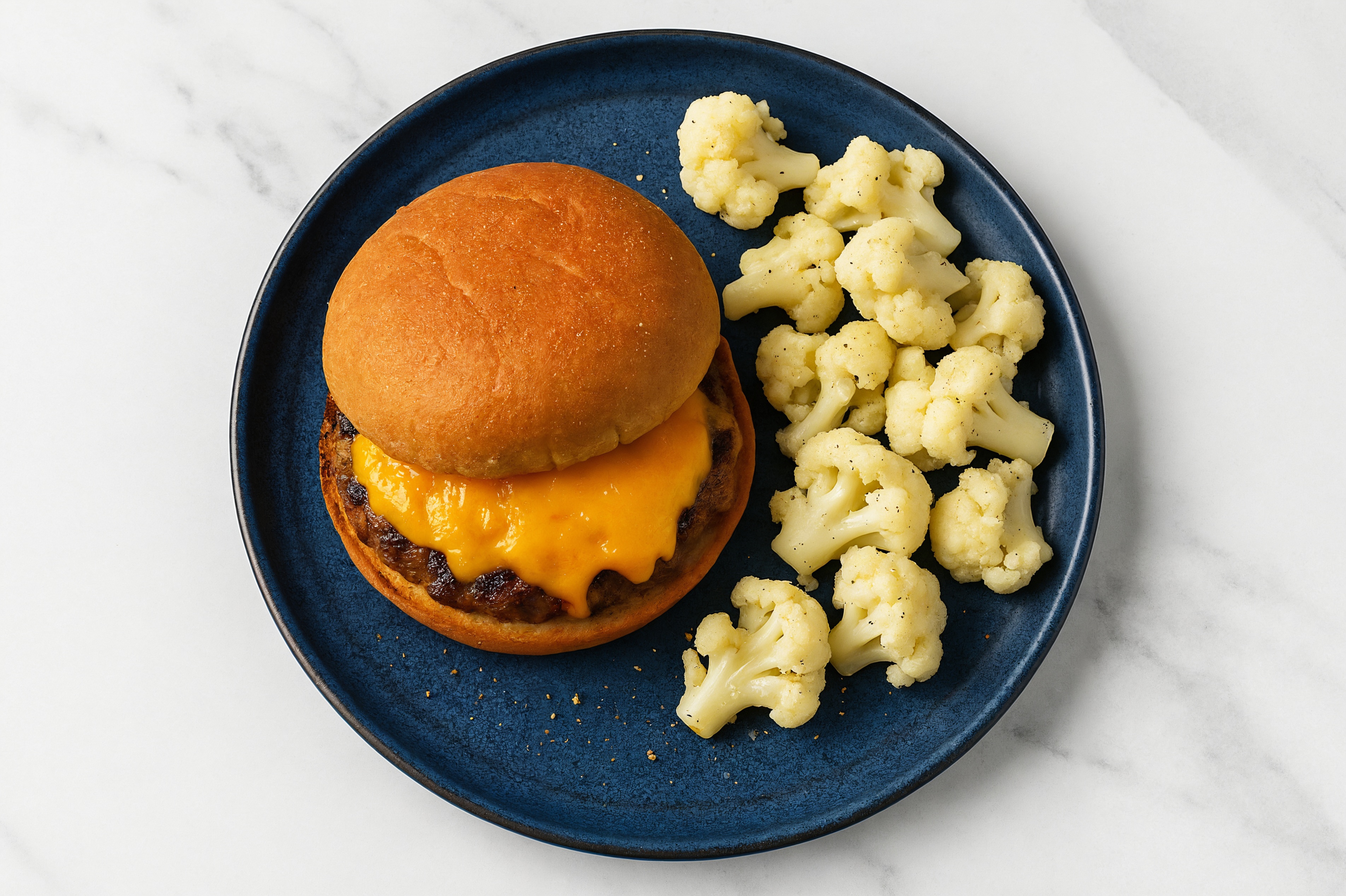  Bison Shredded Sharp Cheddar Cheese Cheeseburger + Cauliflower Florets