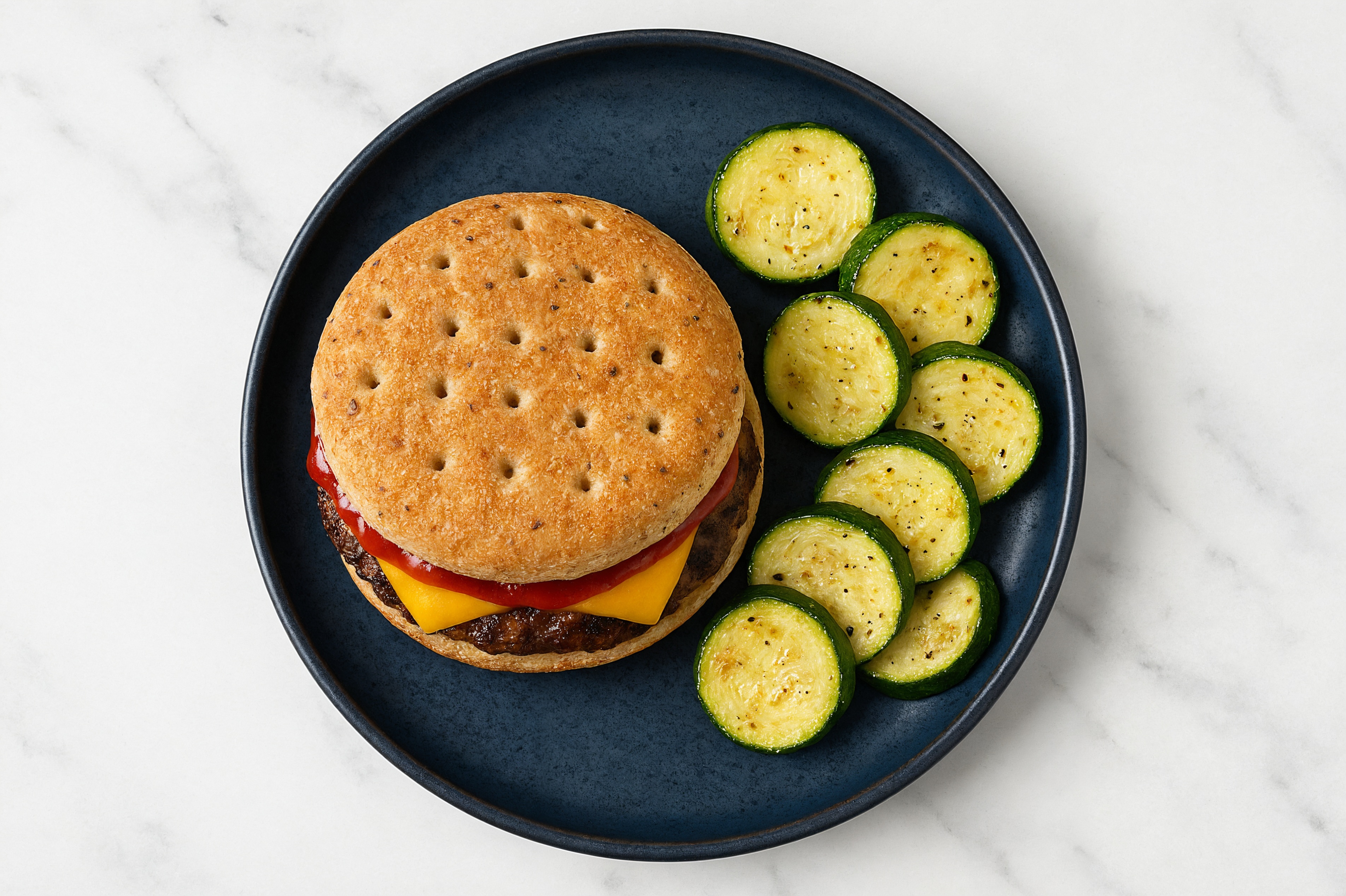 Classic Cheeseburger with Zucchini with Wagyu Beef Patties