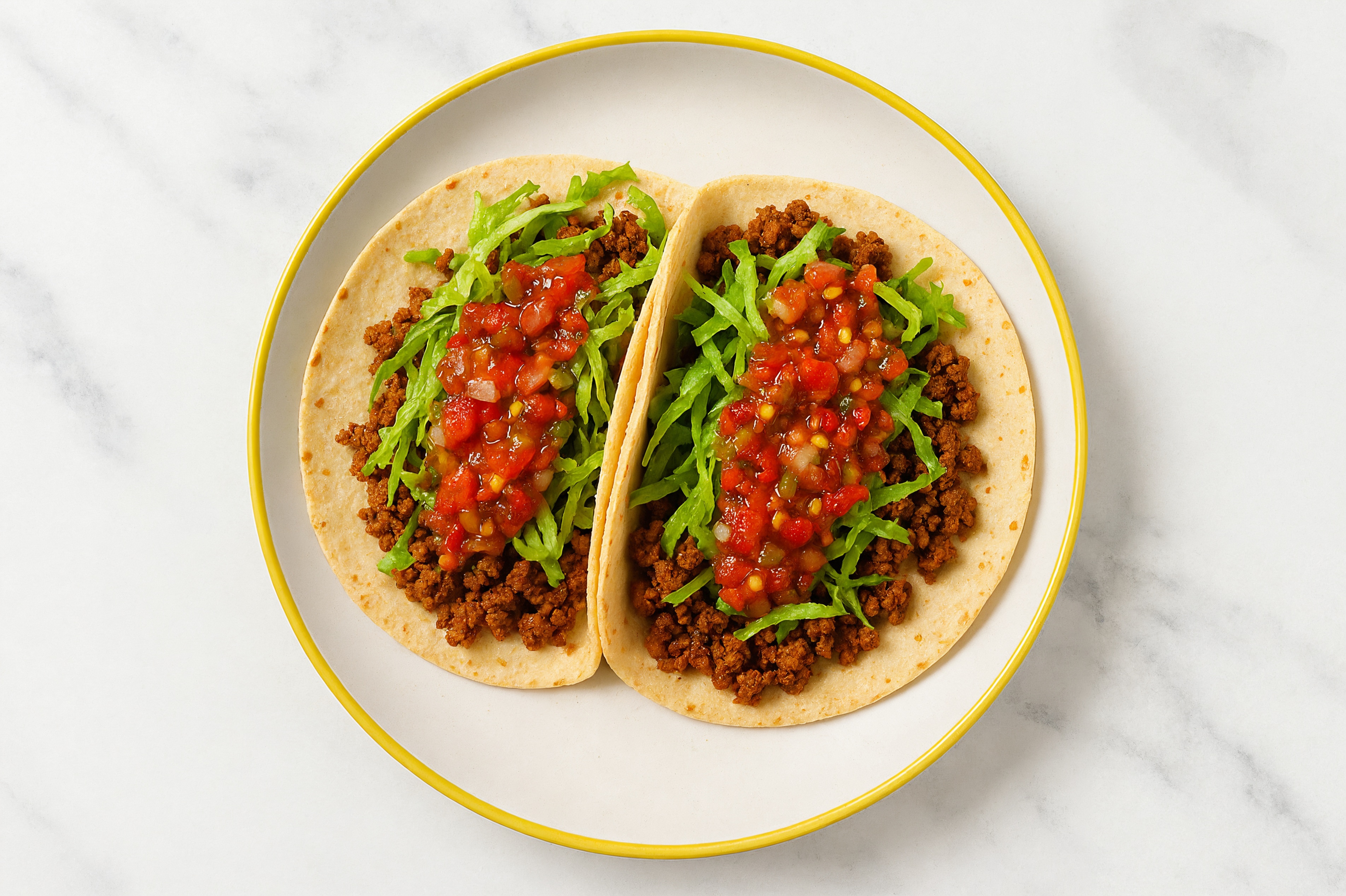 Savory  Ground Beef Patties Tacos with Pico de Gallo