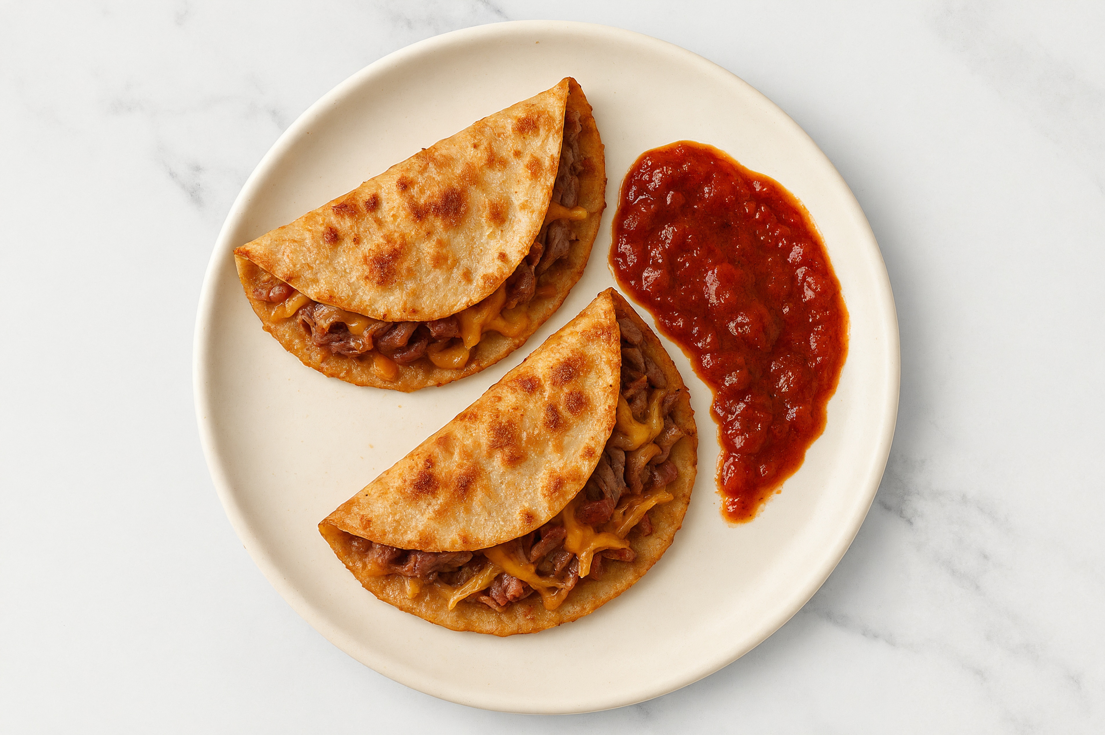 Hearty Speedy Shaved Ribeye Quesadillas with Enchilada Dip with Shredded Sharp Cheddar Cheese