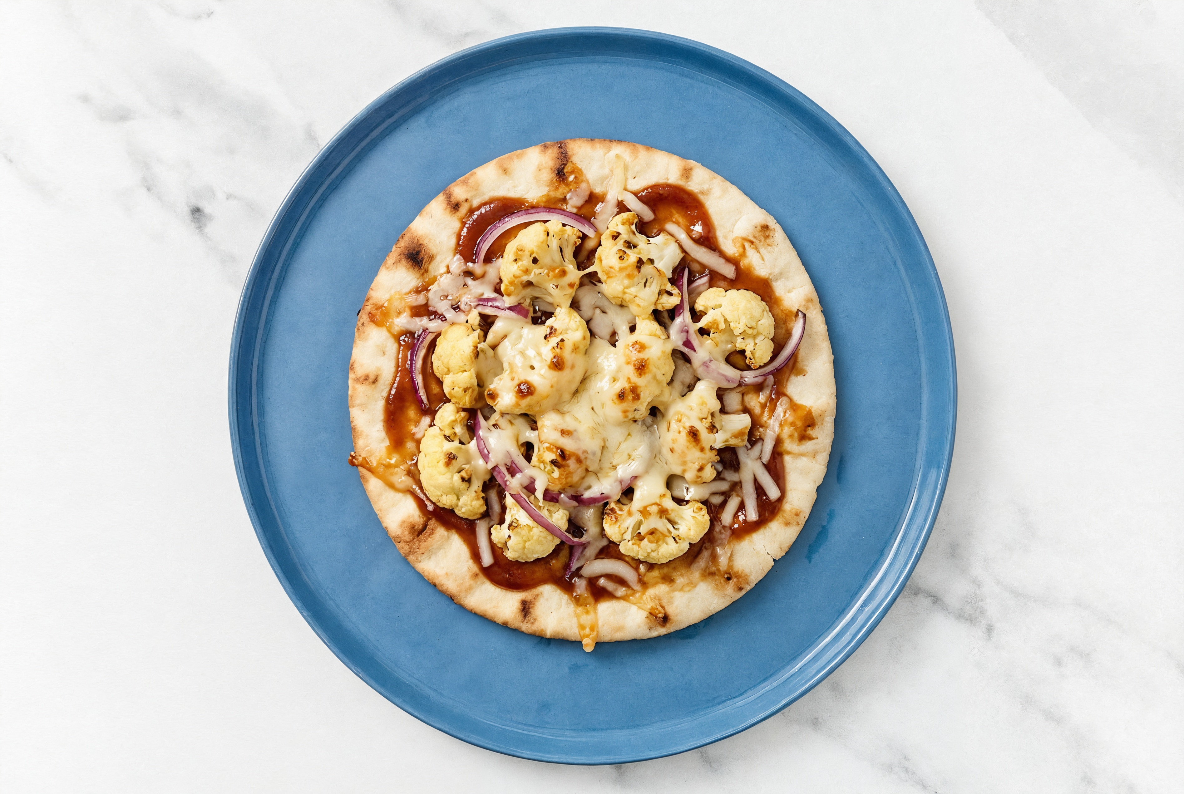 Cheezy BBQ Cauliflower Traditional Pita Flatbread