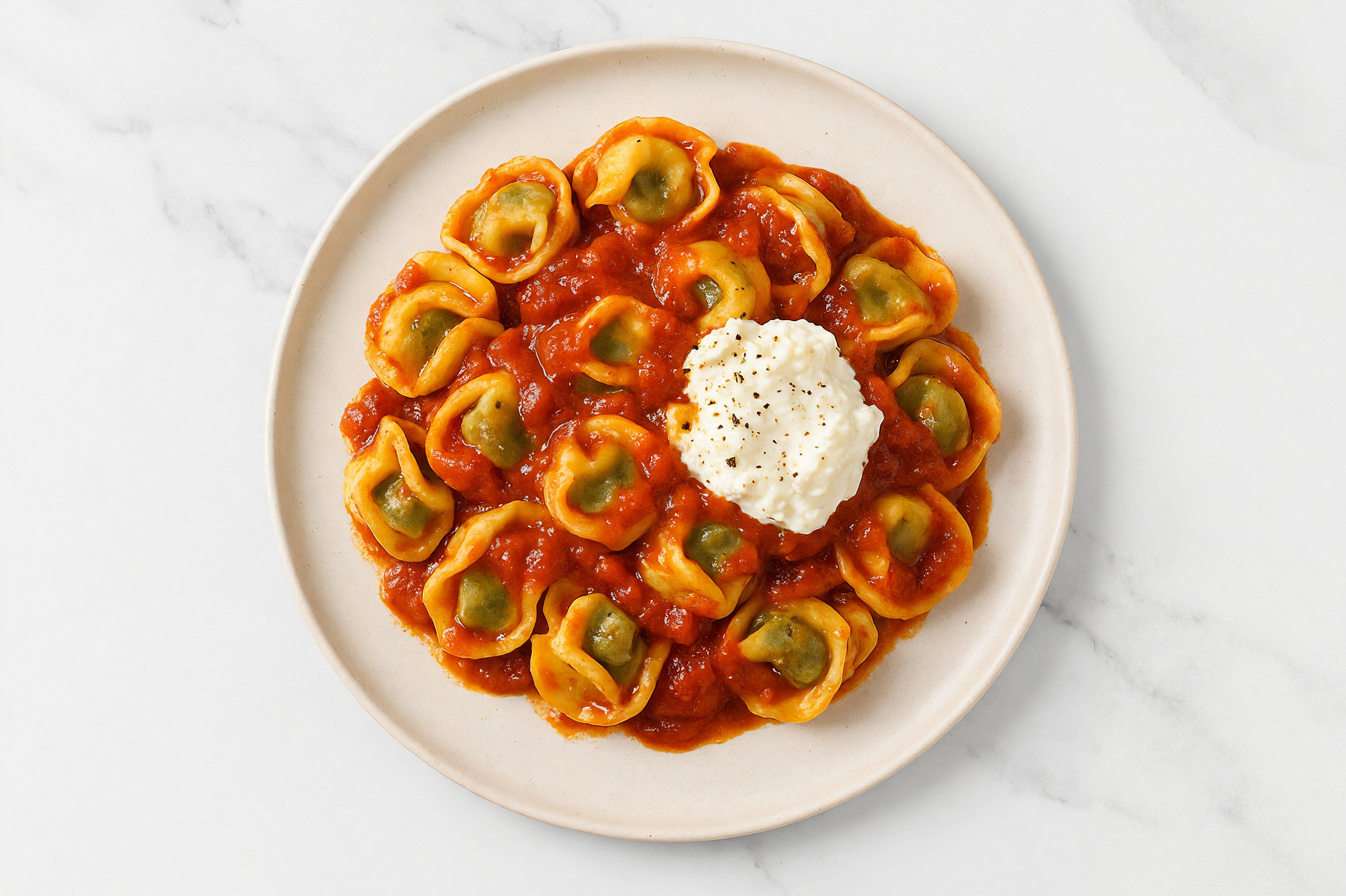 Cheese Tortellini + Ricotta Marinara