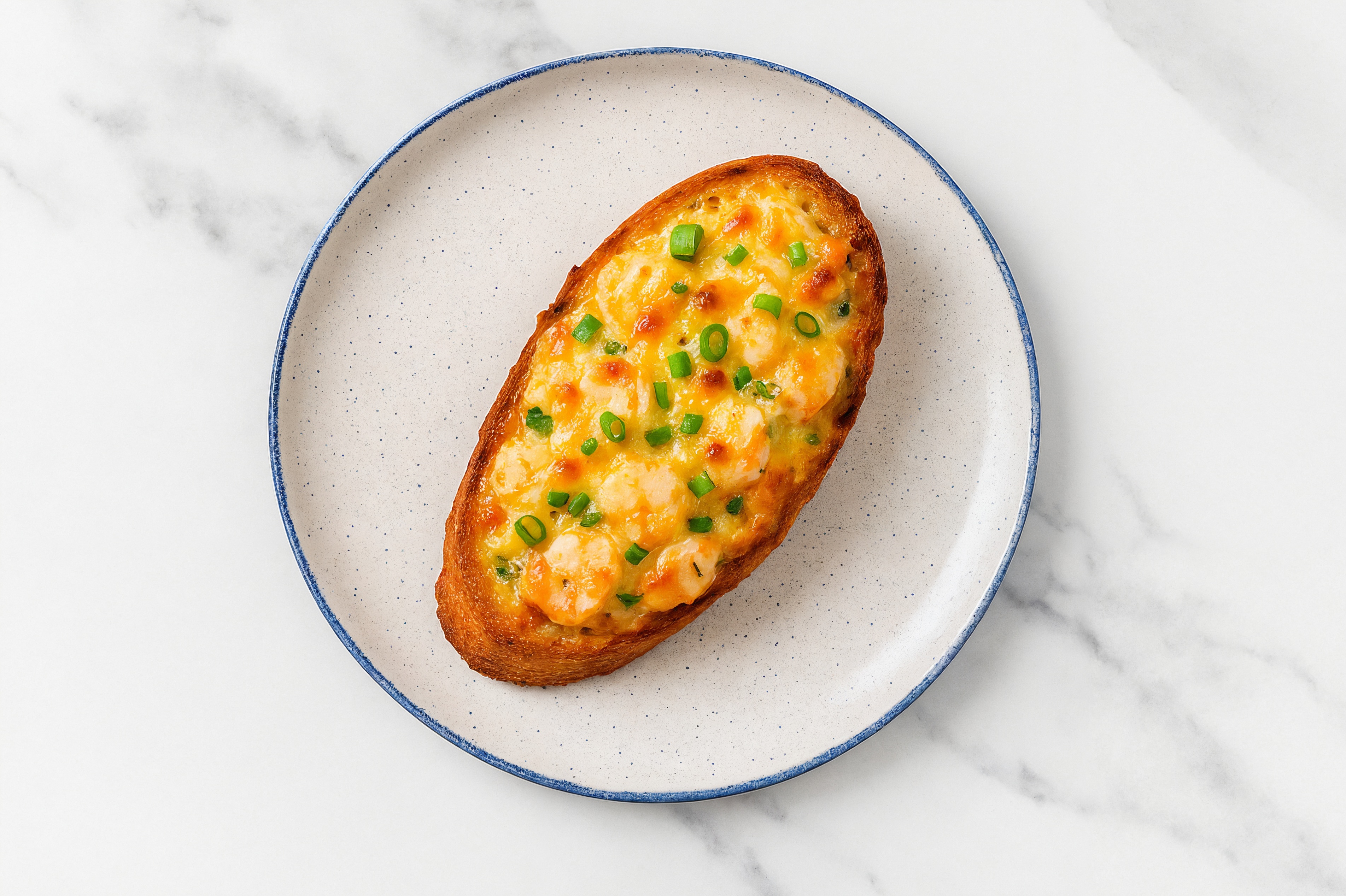 Shrimp Rangoon Toasts with Shredded Sharp Cheddar Cheese