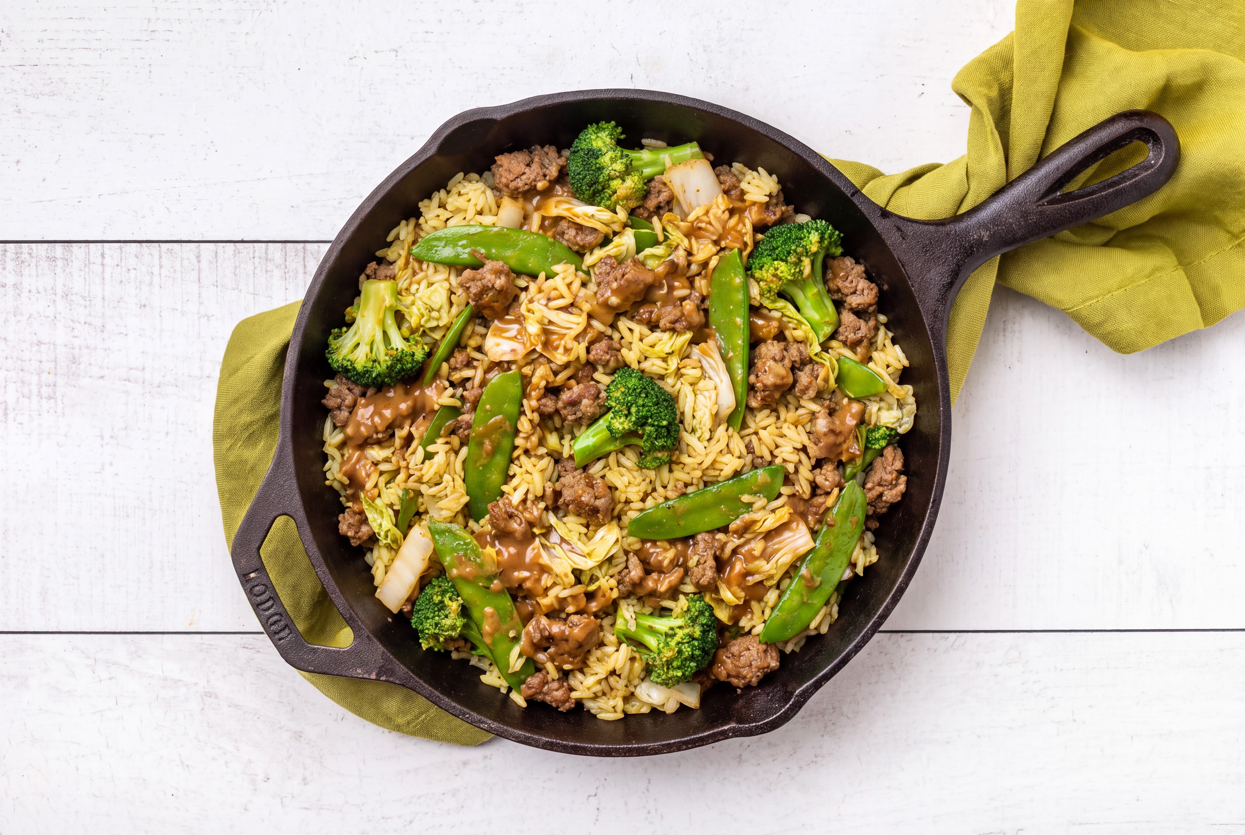 Thai Peanut Bok Choy + Ground 93/7 Lean Beef Stir-Fry